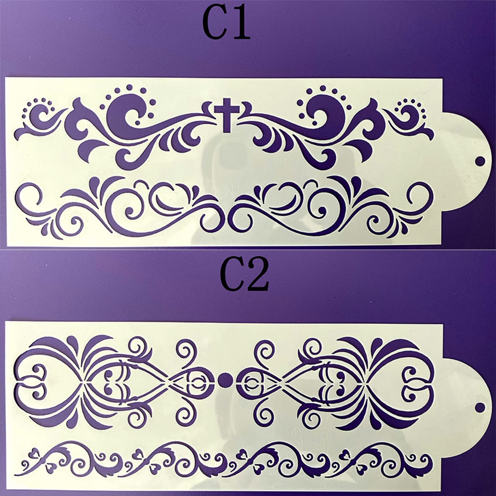 Cake Stencils,Cake Decorating Stencil,Floral Cake Hollow Lace Cookie Fondant Dessert Cake Templates,Cake Side Decorating Templat