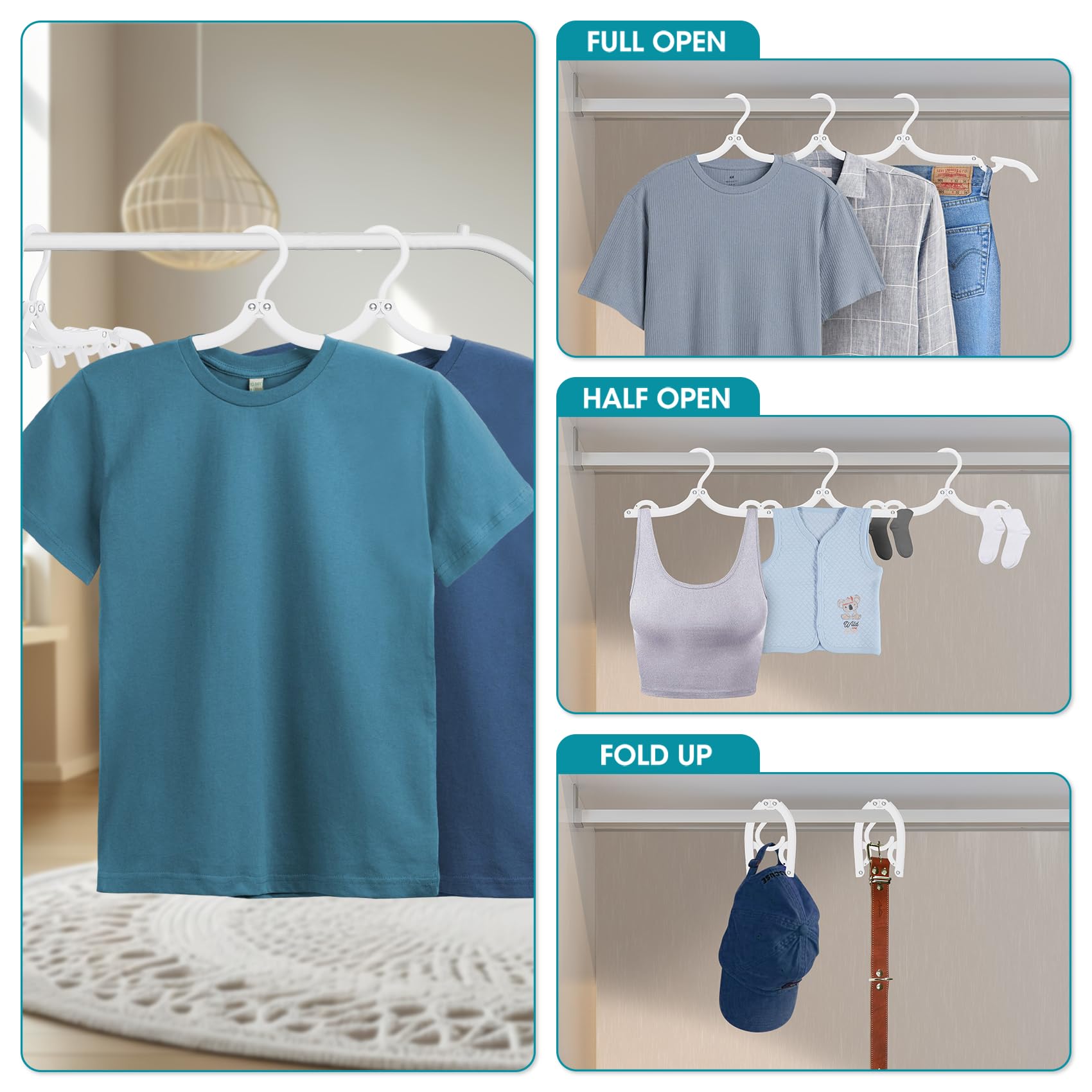 30 Pcs Travel Hangers Portable Foldable Travel Hanger Organizer, Plastic Travel Accessories Essentials Clothes Drying Rack Foldi