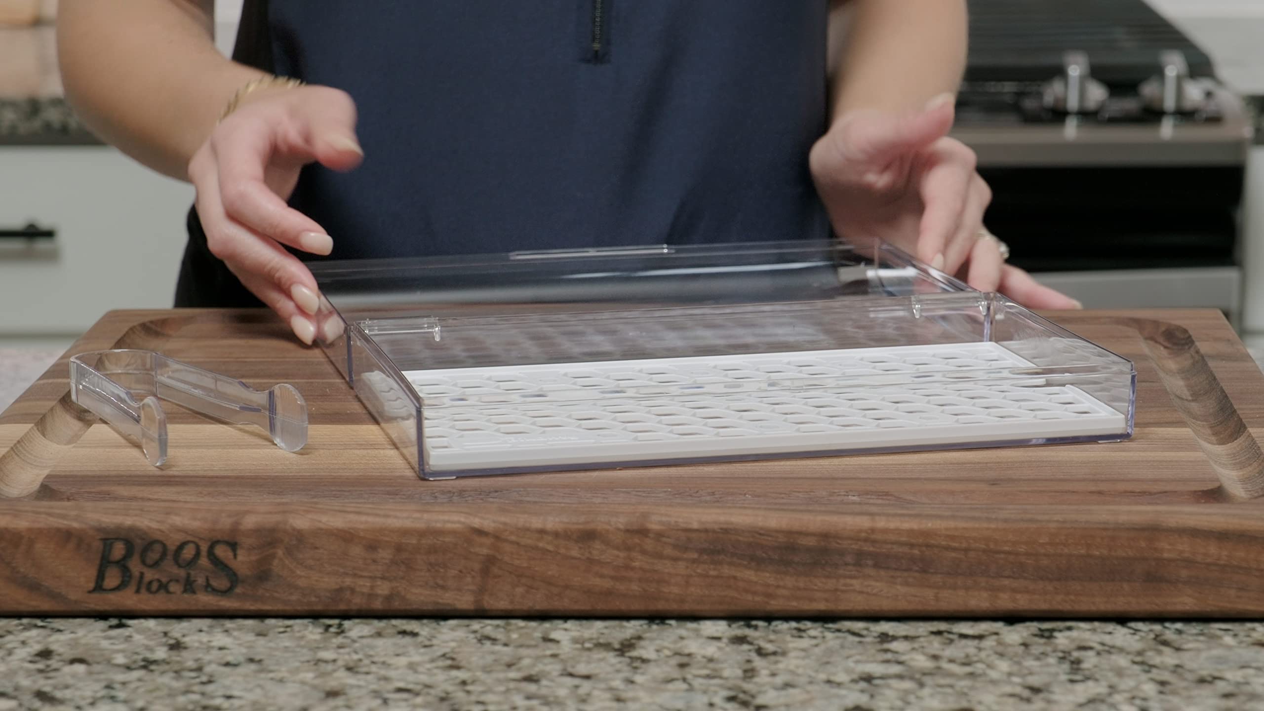 Pikanty - Bacon Container For Refrigerator | Fridge Storage And Deli Meat Keeper With Food Serving Tongs And Drain Plate | Dishw