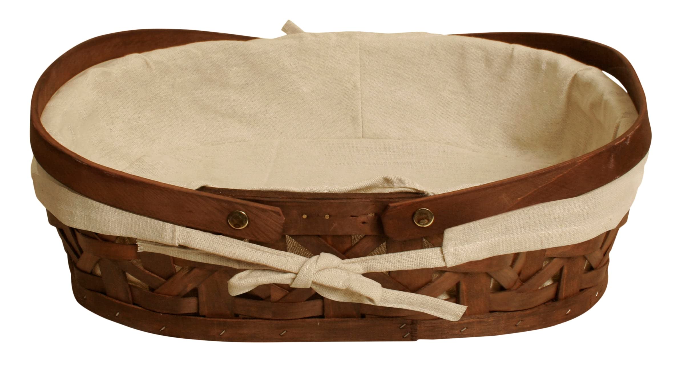 Wald Imports 15'' Stained Woodchip W/Cloth Liner Basket, Brown