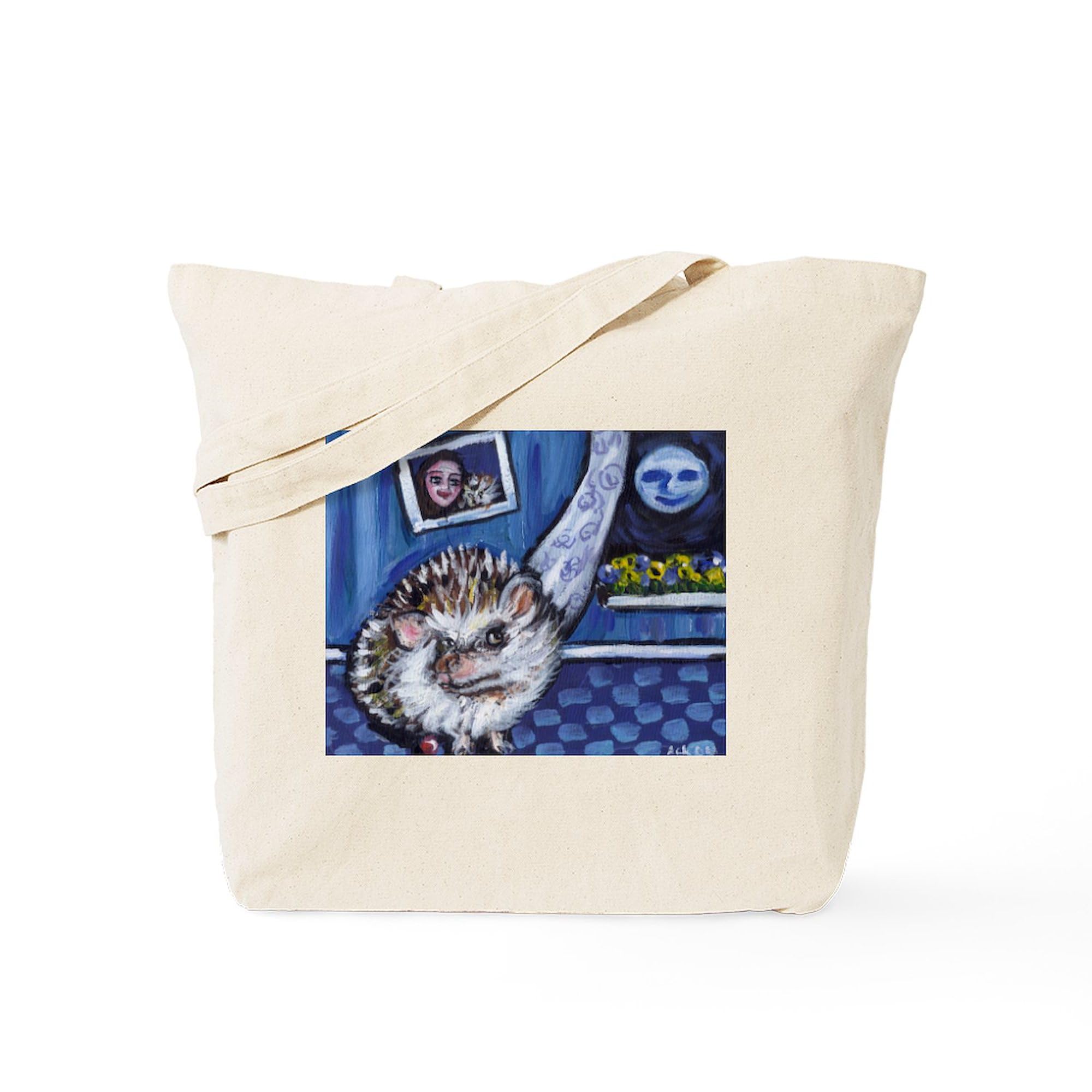 Cafepress Hedgehog Whimsical Art Tote Bag Natural Canvas Tote Bag, Reusable Shopping Bag