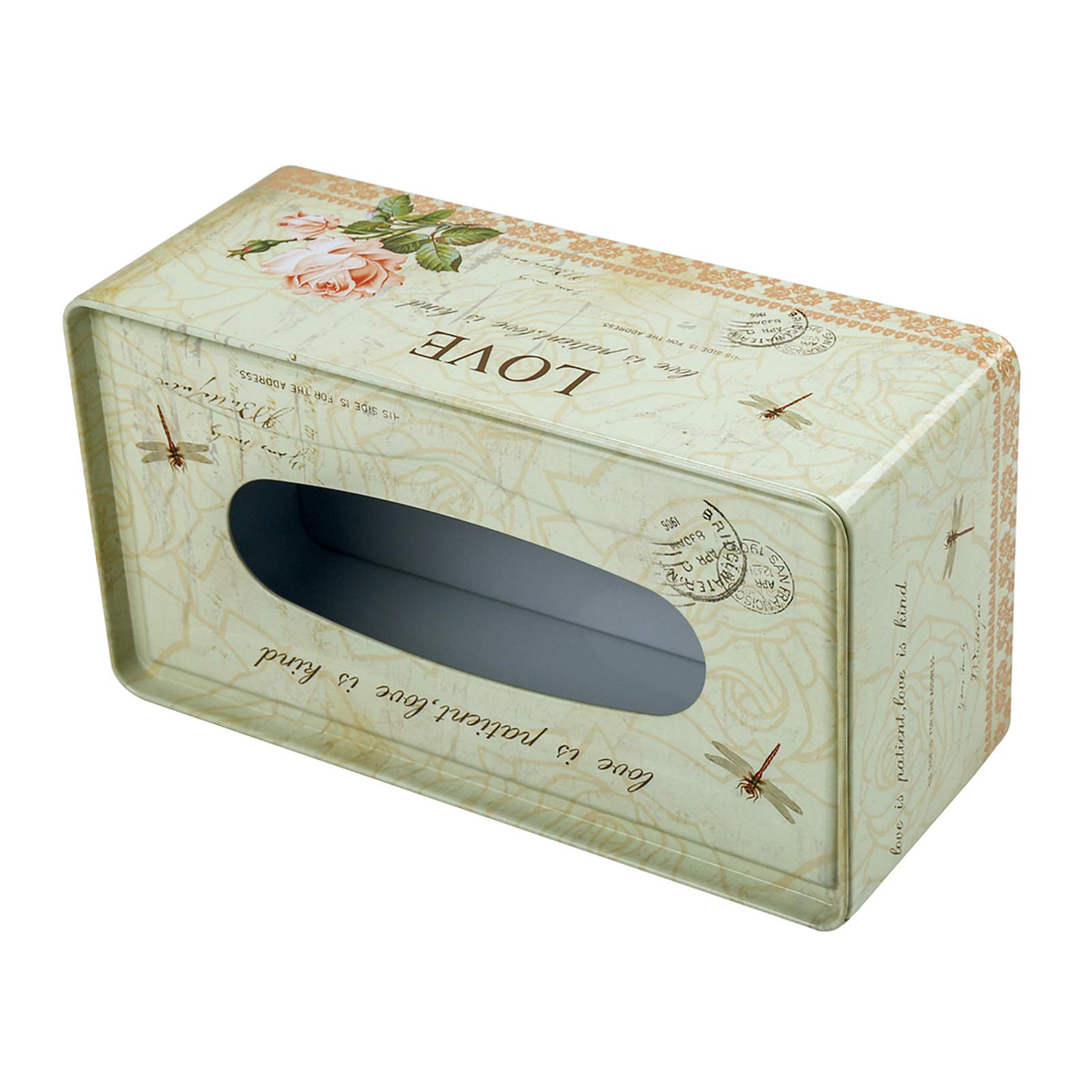 Philpety Decorative Metal Tissue Holder Country Rural Rectangular Tissue Box Cover - Bathroom, Kitchen, Office Room