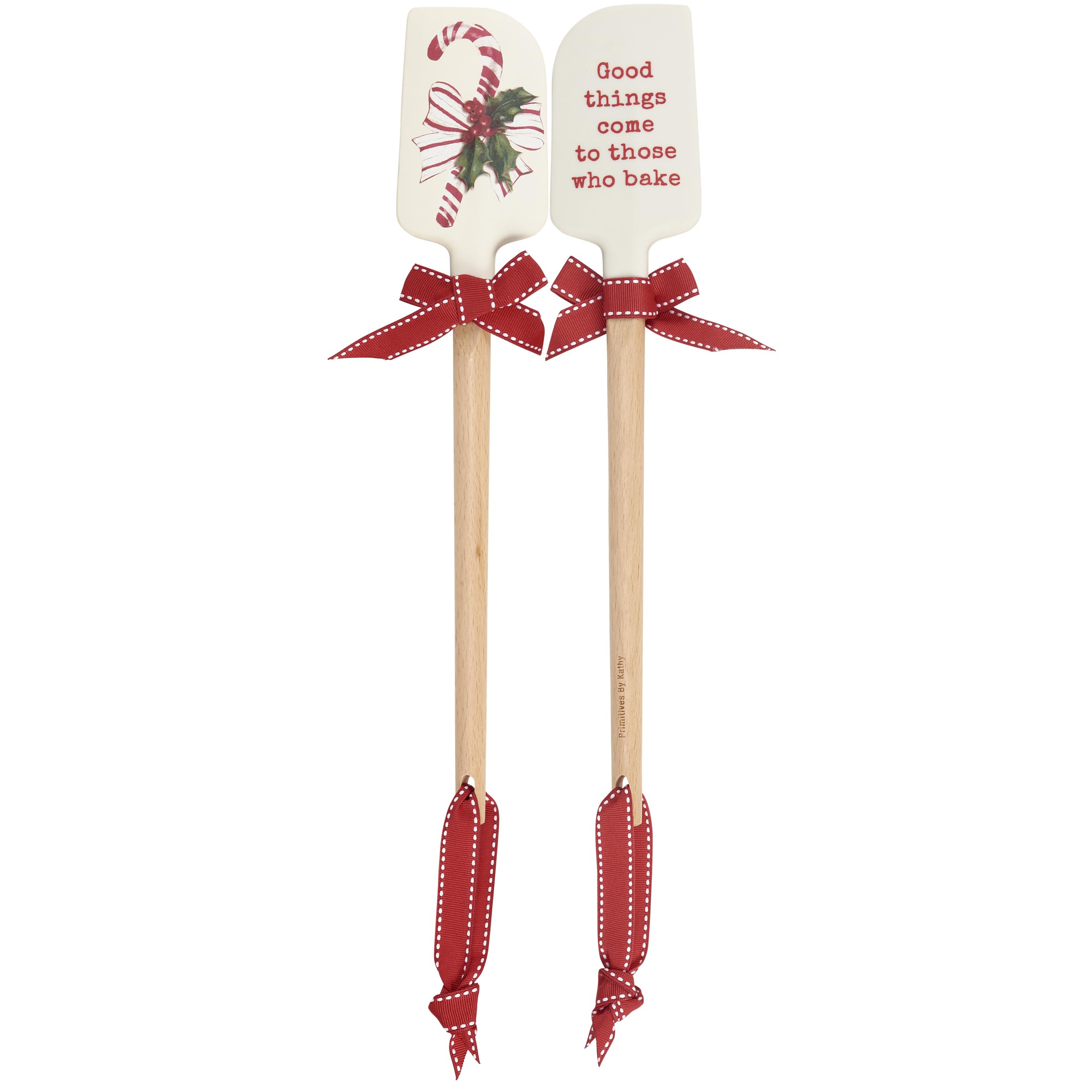 Primitives by Kathy doublesided silicone novelty cooking spatula from our Christmas Collection/vintage art of a candy cane on f