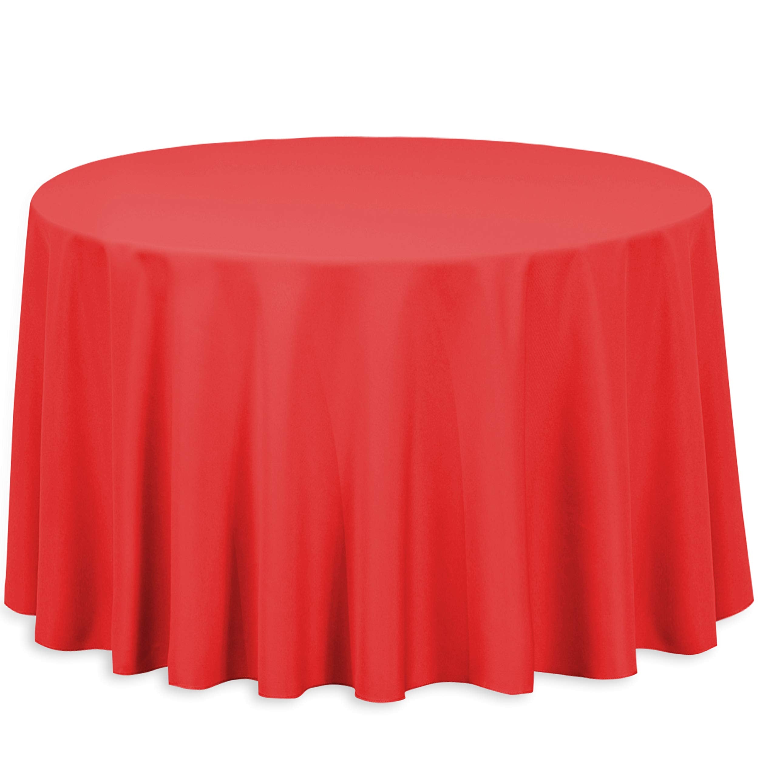 Linentablecloth 108-Inch Round Polyester Tablecloth Red