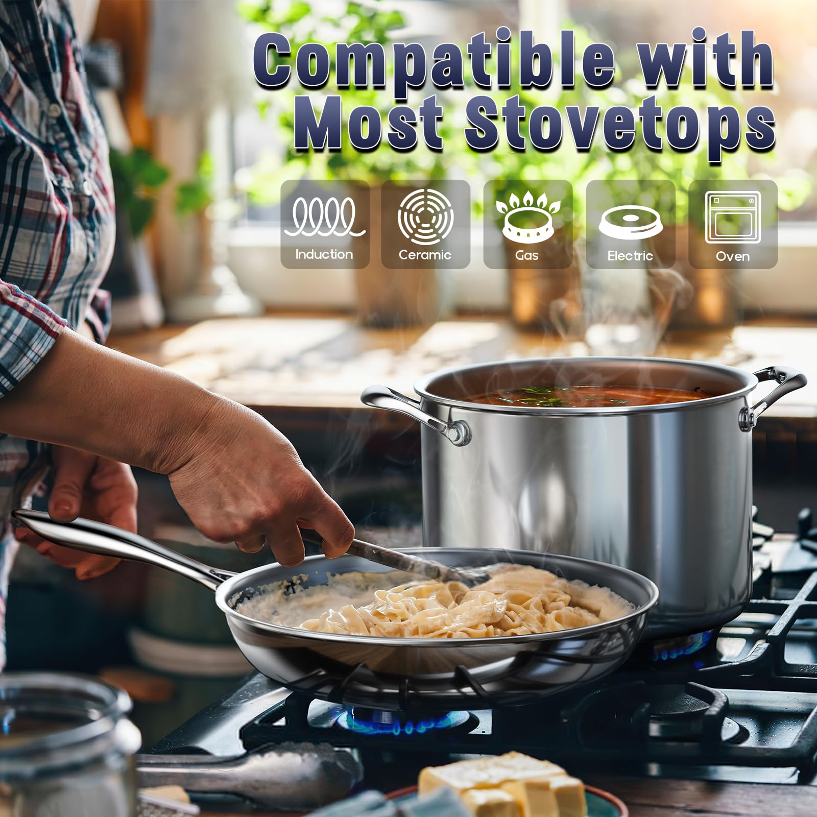 Cooks Standard Multi-Ply Clad Saucepan, 3-Quart, Silver