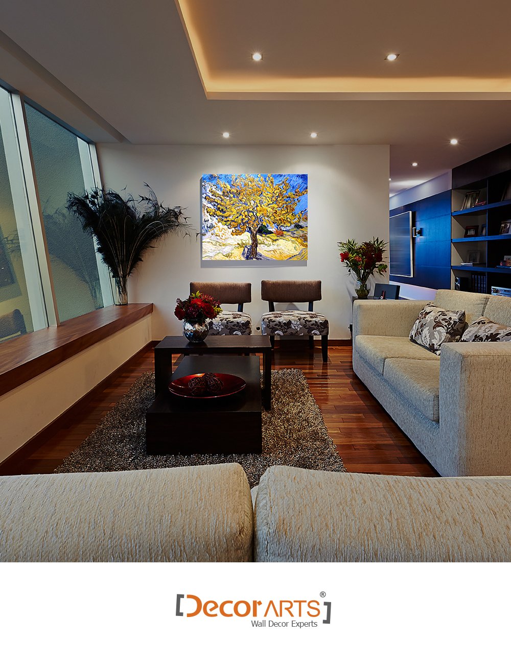 Decorarts - The Mulberry Tree, Vincent Van Gogh Reproductions. Giclee Canvas Print Wall Art For Home Wall Decor. 30X24X1.5 In