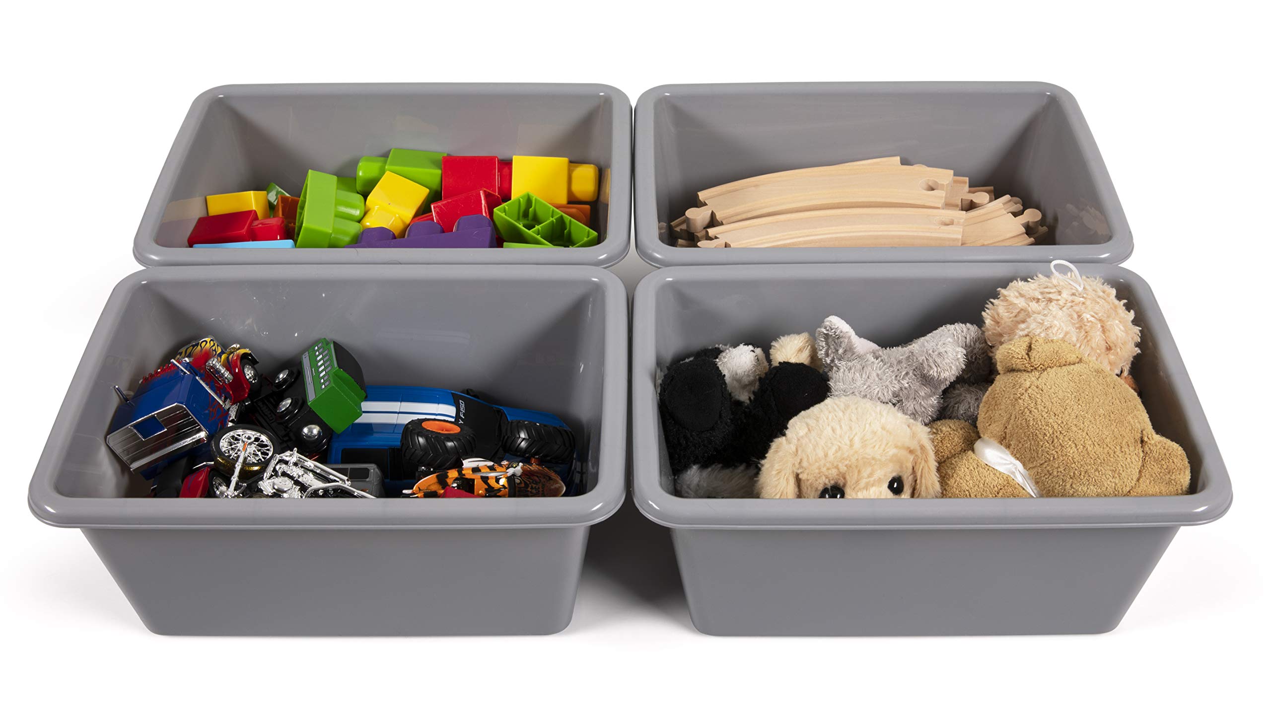 Humble Crew, Grey Small Plastic Storage Bins, Set Of 4