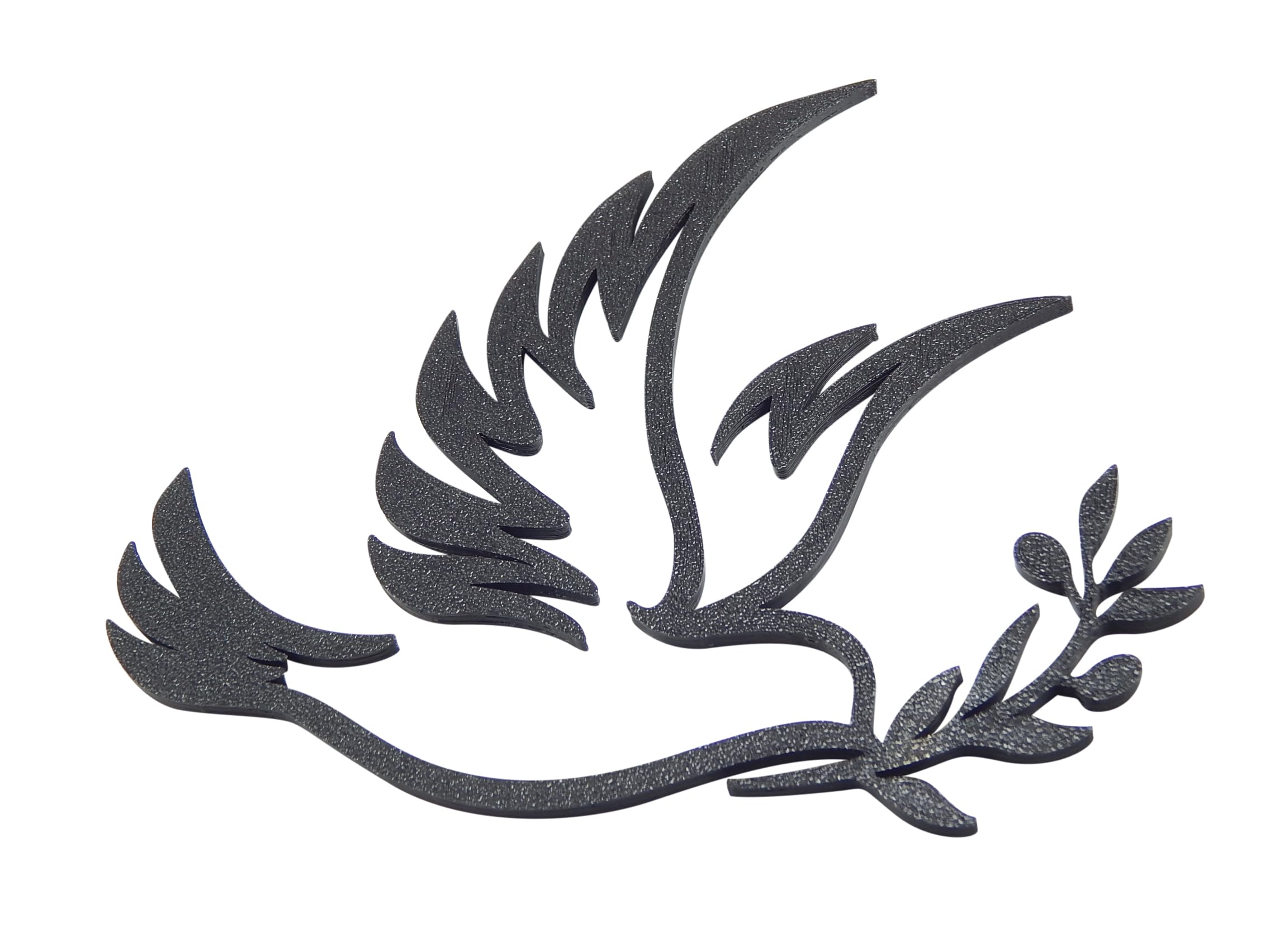 Generic Dove of Peace Olive Branch Wall Art Cutout Black Outline White Dove Hanging Sign Decor Hanging Accent 5 7/8 x 6 1/8 x 1/