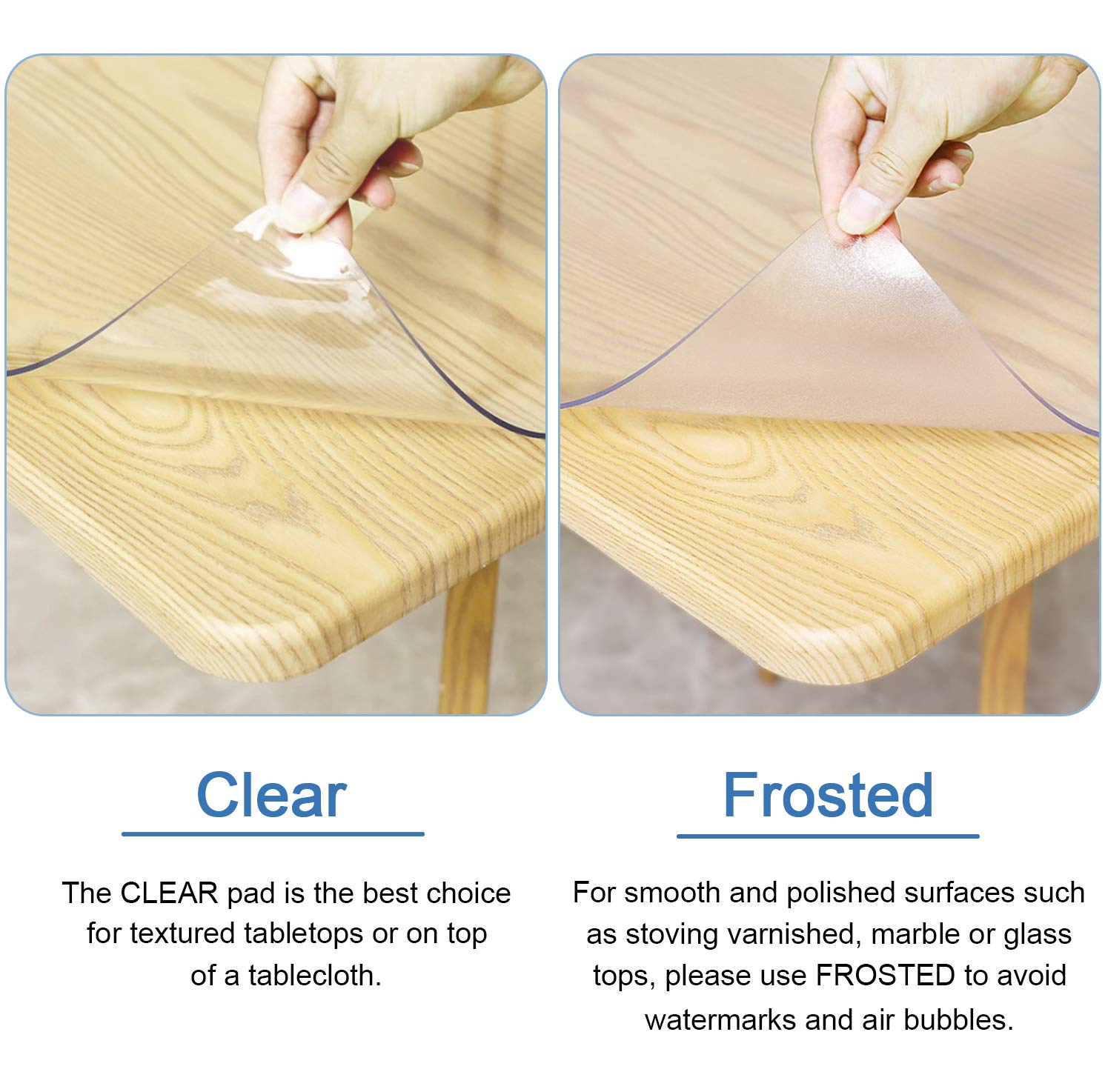 Etechmart 24 X 60 Inch Clear Table Cover Protector, 1.5Mm Thick Custom Pvc Table Cover Tablecloth, Plastic Desk Pad Mat, Waterpr