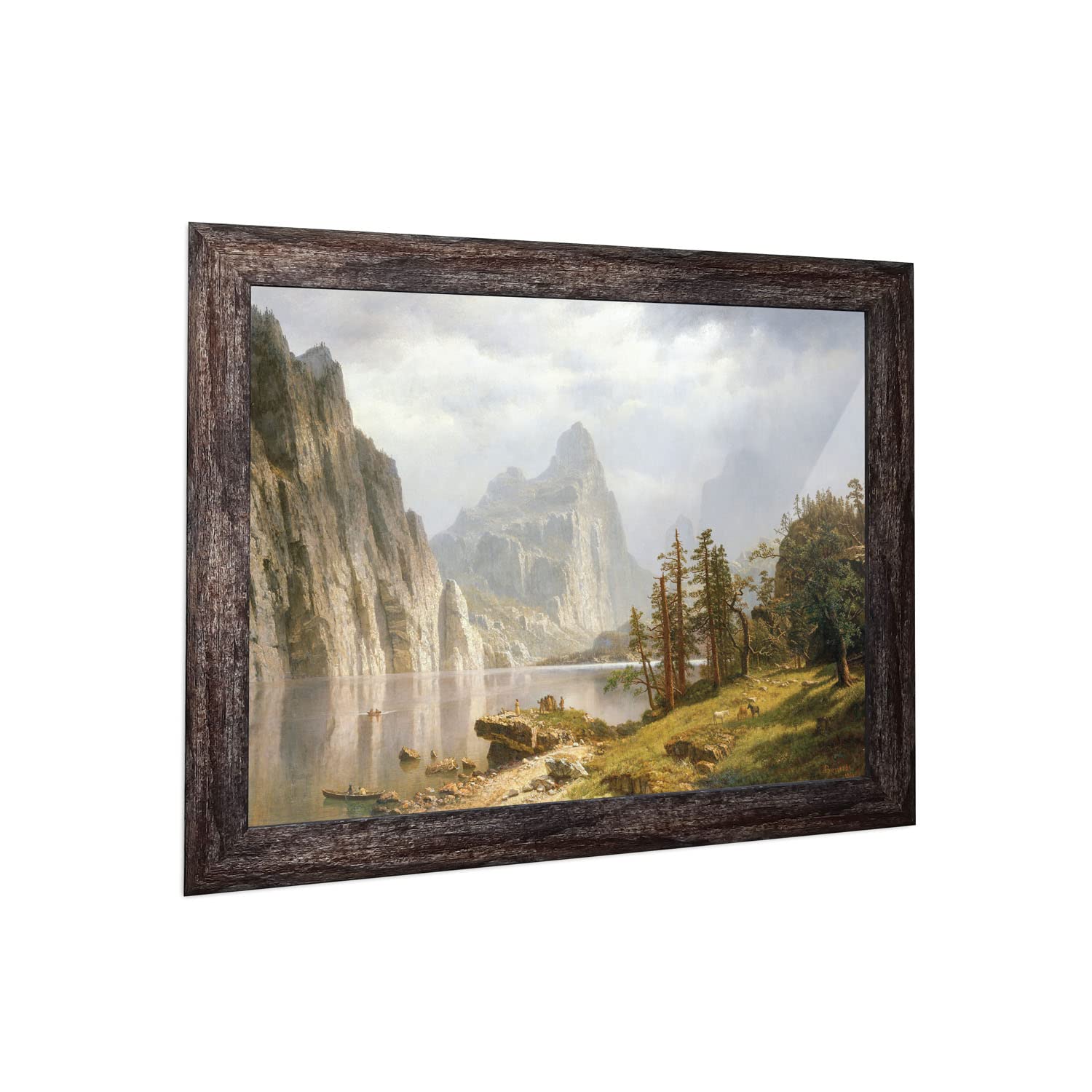 Crossroads Home Dcor Merced River Yosemite By Albert Bierstadt Framed Wall Art Print, Landscape Mountain Wall Art, 11X14, 2405Bw