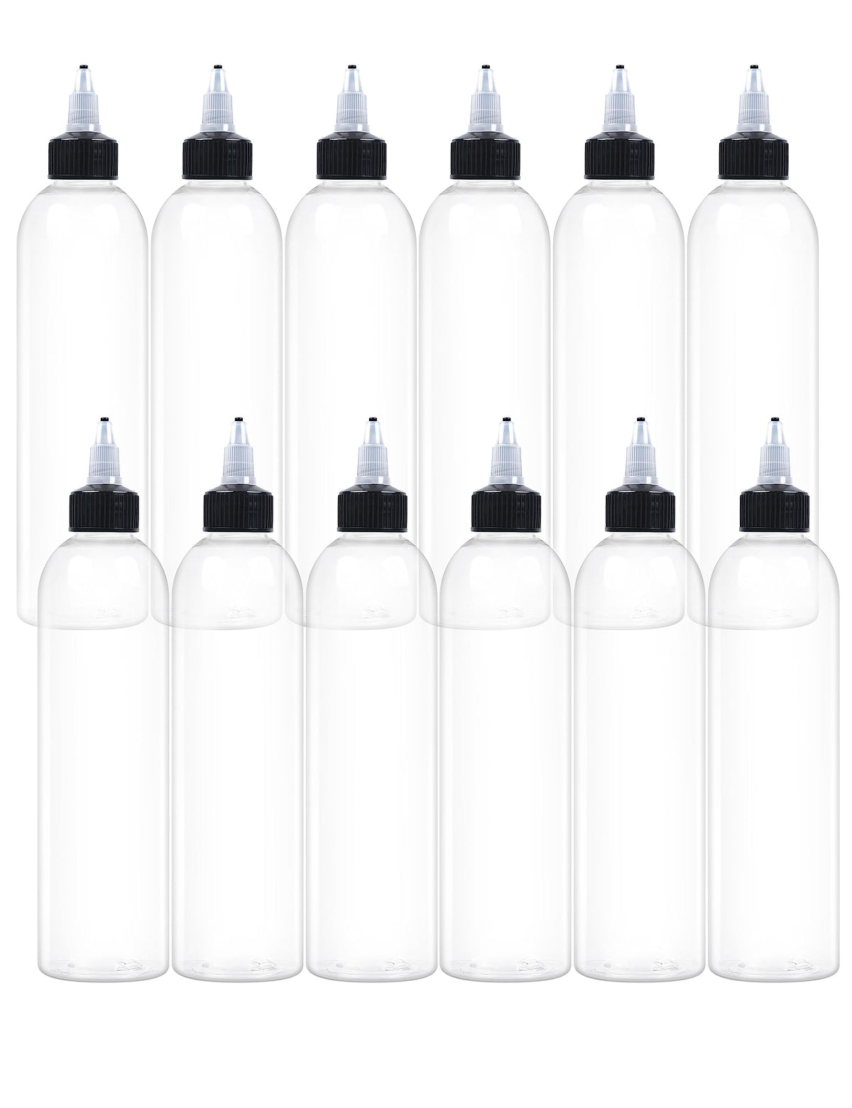 Eosau 12 Pcs 8Oz Plastic Squeeze Bottles With Twist Top Cap, 250Ml Clear Dispensing Bottles, Empty Squirt Bottle For Liquids, Sa