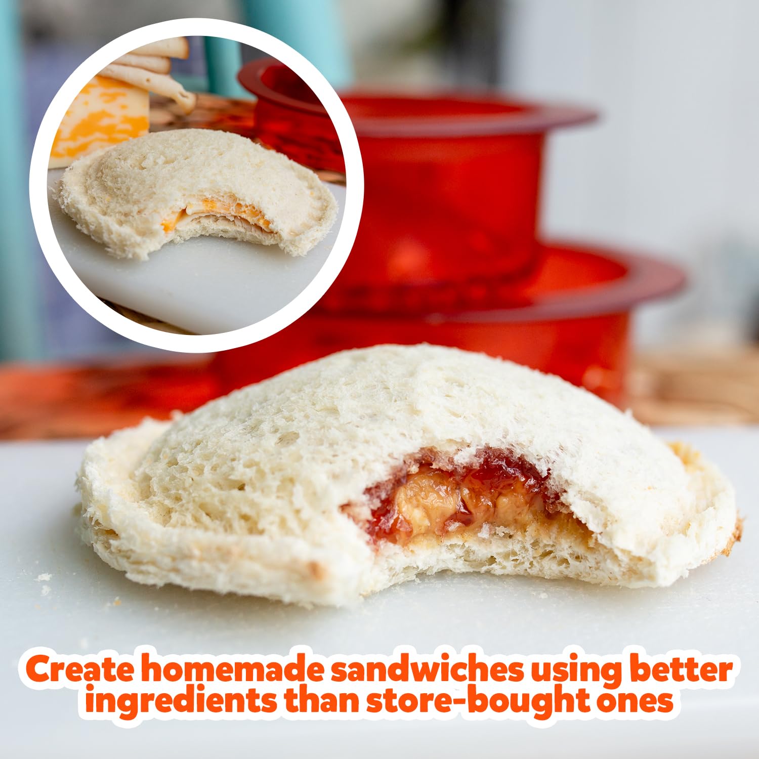 Funeta Uncrustables Sandwich Cutter And Sealer - Crustless Bread Sandwich Cutter For Kids - Crustable Sandwich Maker - School Be