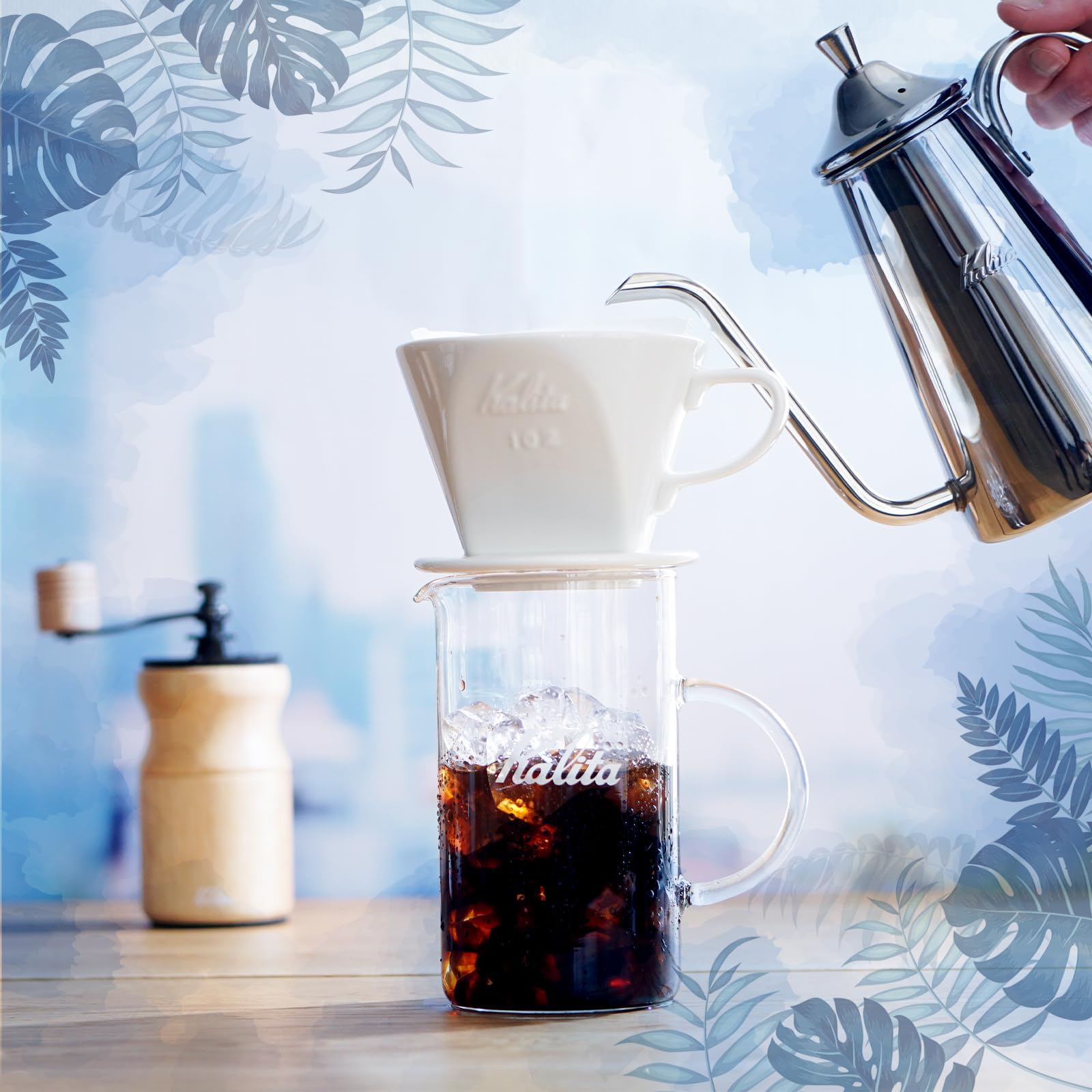 Kalita Coffee Dripper #01001, Ceramic, Fast Extraction, 1-2 Person Use, White