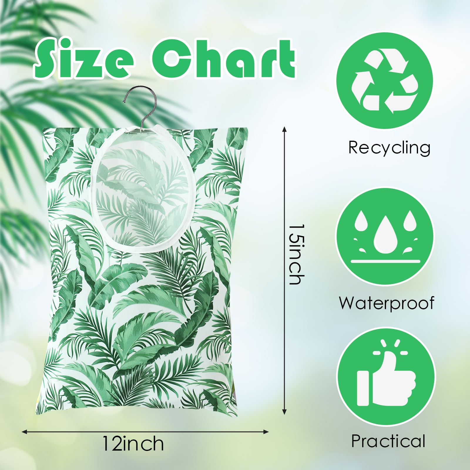 2 Pcs Flamingo Clothes Pin Bag Summer Clothespin Bag Holder Palm Leaves Clothespin Holder 15 X 11 Inch Clothes Pin Hanging Bag C