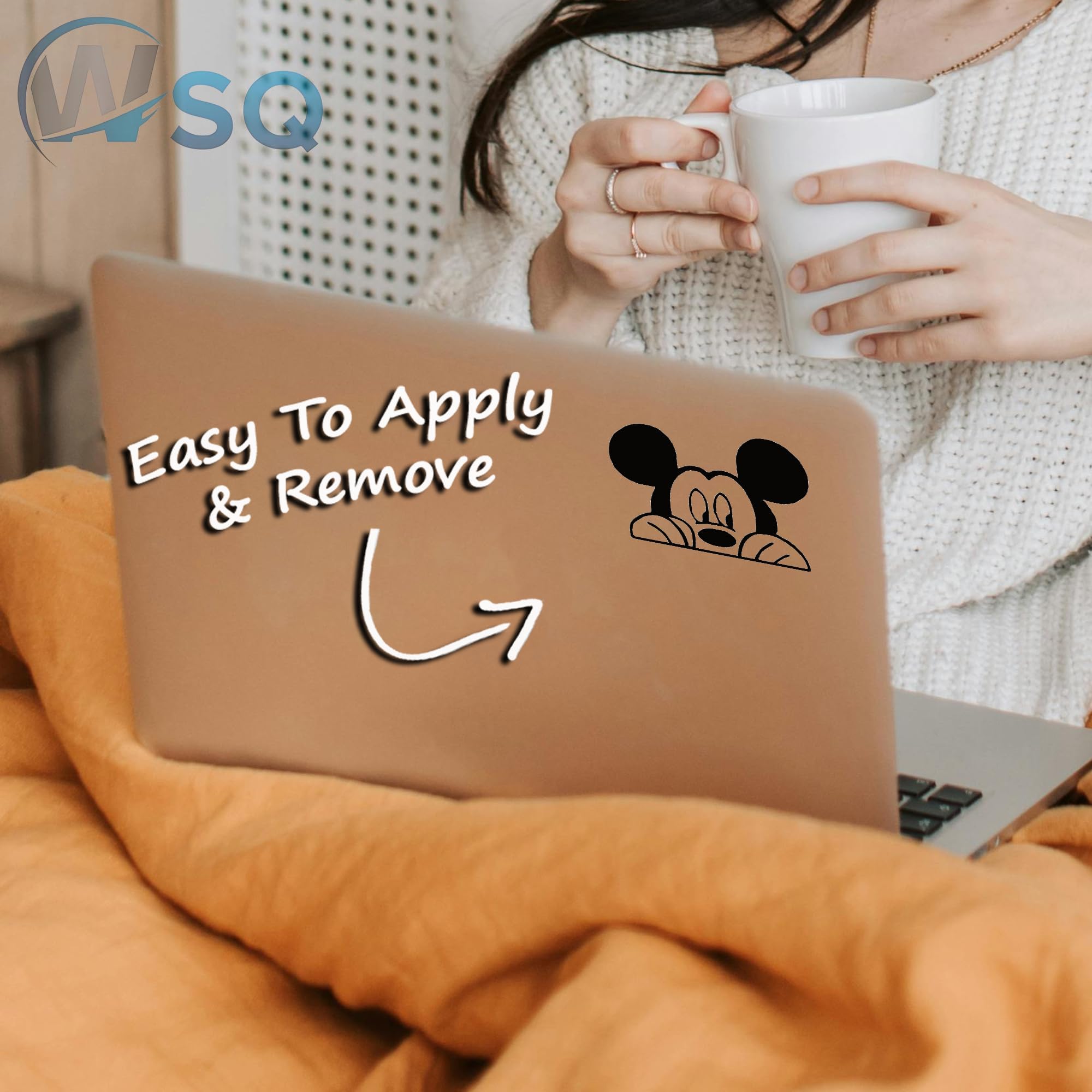 Mickey Mouse Wall Decal Peeking Vinyl Sticker Pack (2 Pack) - 3.5X3.5 Inches - Disney Mickey Mouse Wall Bathroom Room D  Cor Sti