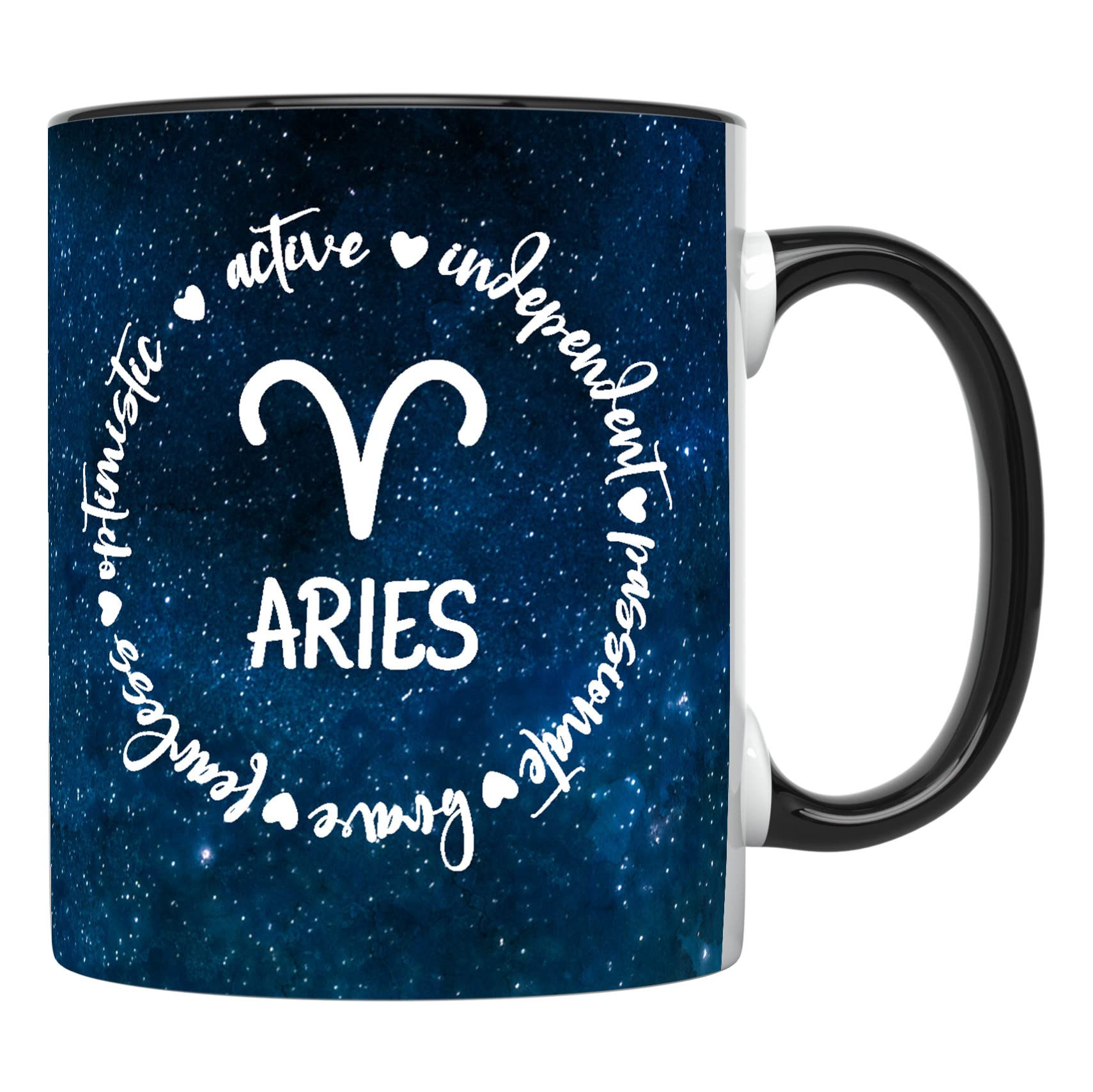 YouNique Designs Aries Mug for Women and Men, 11 Ounces, Astrology Cup for Women, Aries Zodiac Cup, Aries AF, Zodiac Mug, Astrol
