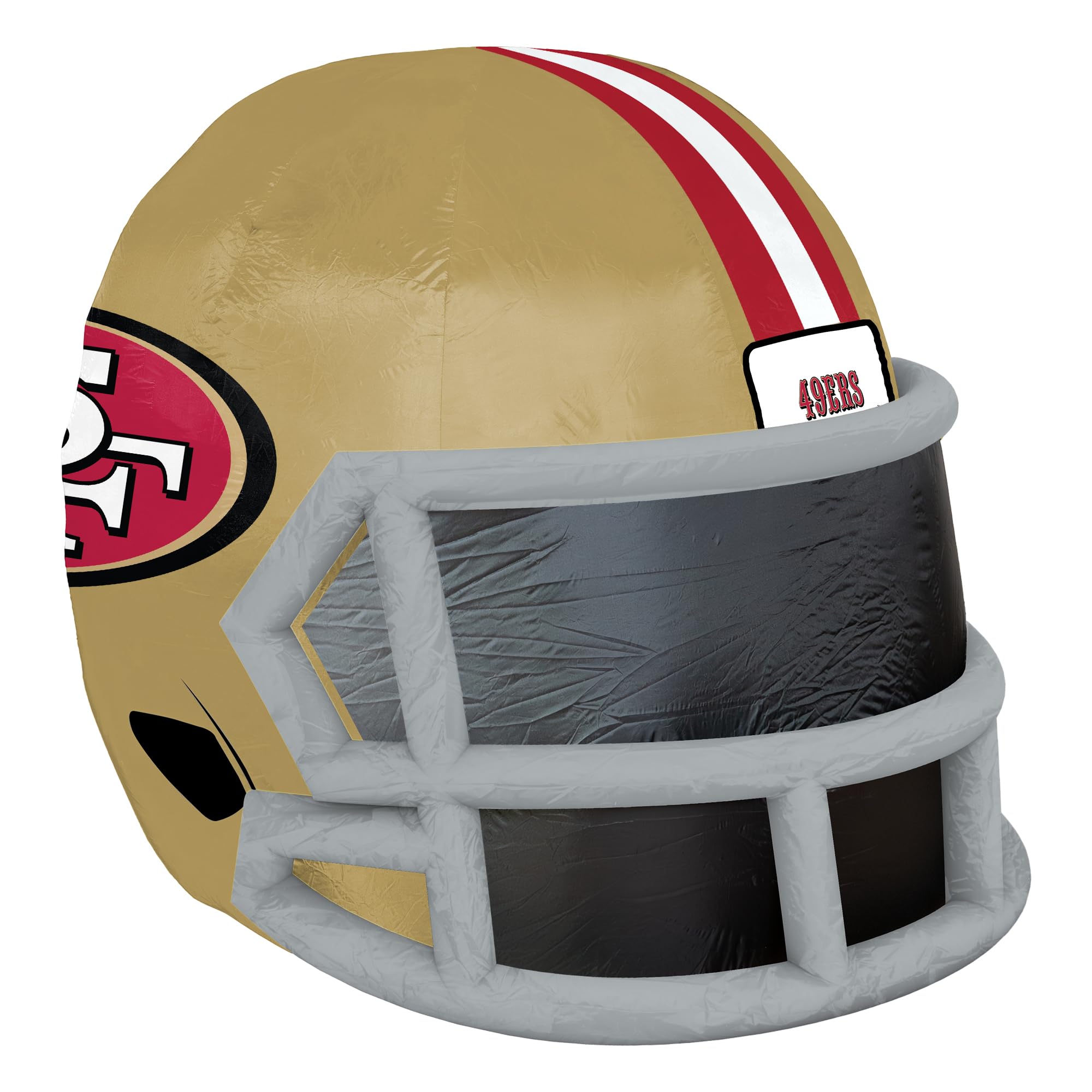 Sporticulture NFL San Francisco 49ers 4ft Inflatable Helmet with LED Lights & Built-in Blower - Merchandise Decor Ideal for Lawn