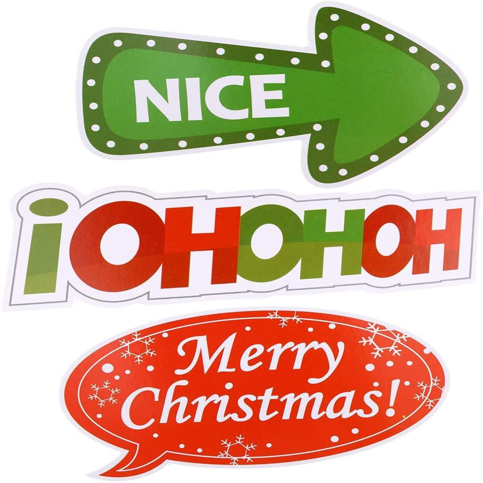 Soochat Christmas Photo Booth Props 32 Pieces Diy Photo Props Kits Dress-Up Holiday Photo Booth Selfie Props