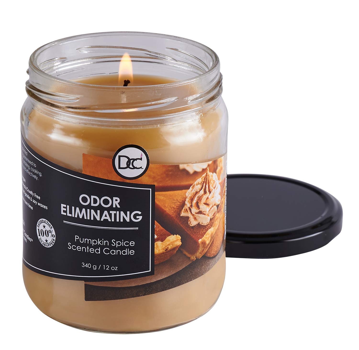 Pumpkin Spice Odor Eliminating Highly Fragranced Candle - Eliminates 95% of Pet, Smoke, Food, and Other Smells Quickly - Up to 8