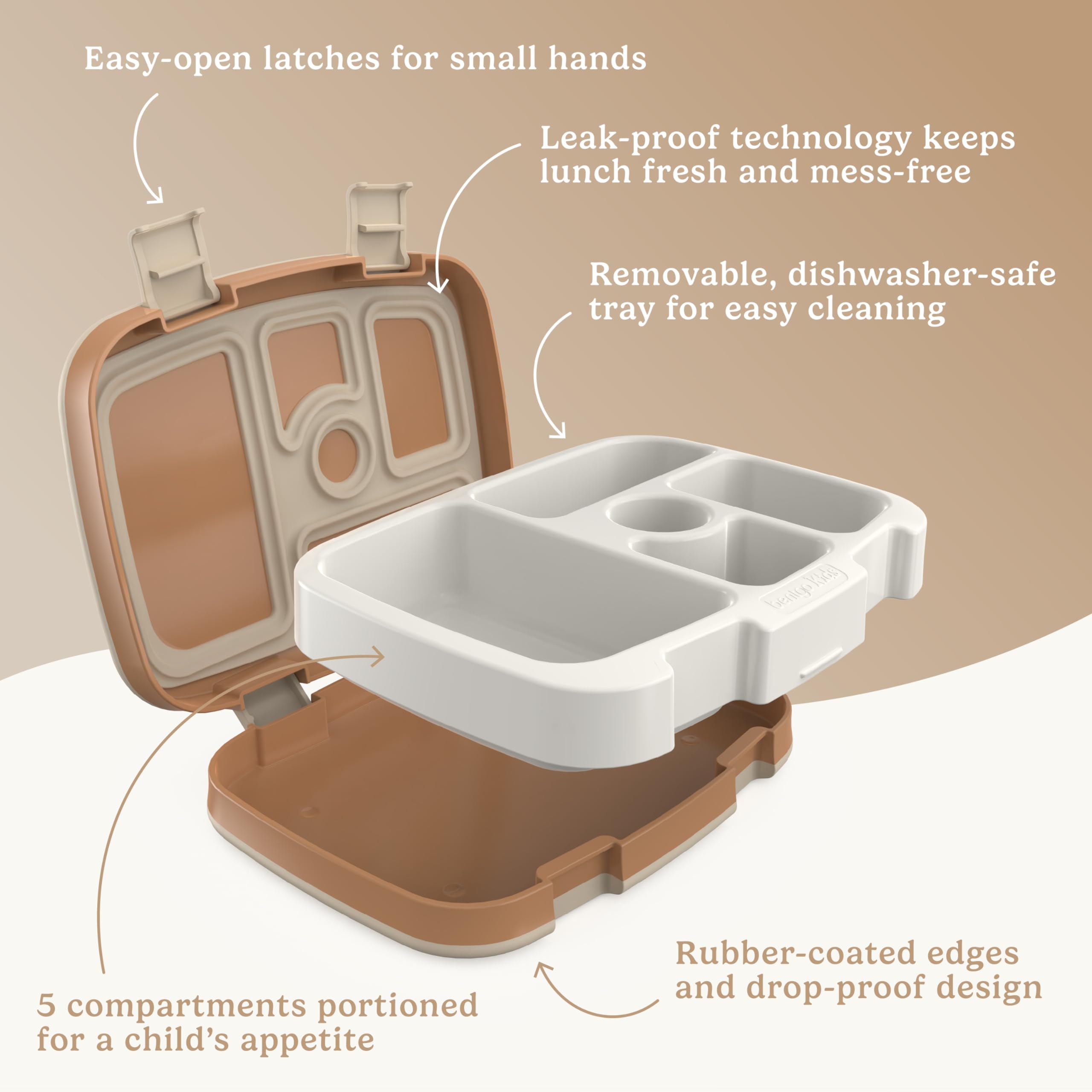 Bentgo Kids 5-Compartment Leak-Proof Bento-Style Lunch Box (Whimsy & Wonder Collection) - Ideal For Ages 3-7, Drop-Proof & Durab