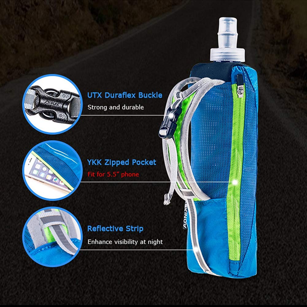 Aonijie Quick Grip Handheld Soft Water Bottle For Running, Hand Strap Hydration Pack With 500Ml Handheld Soft Flask Water Bottle