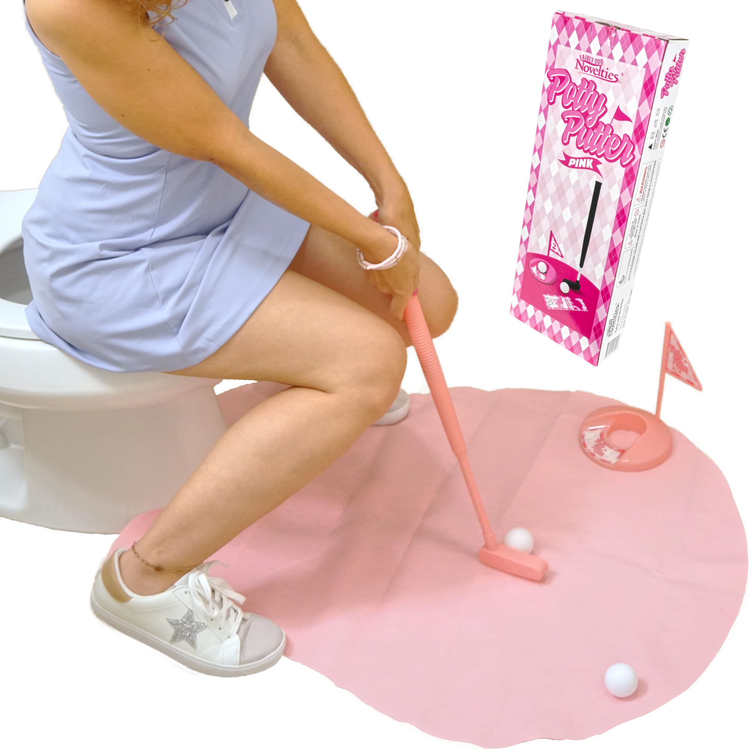 Fairly Odd Novelties Potty Putter For Women - Toilet Golf Game With Funny Golf Stuff F