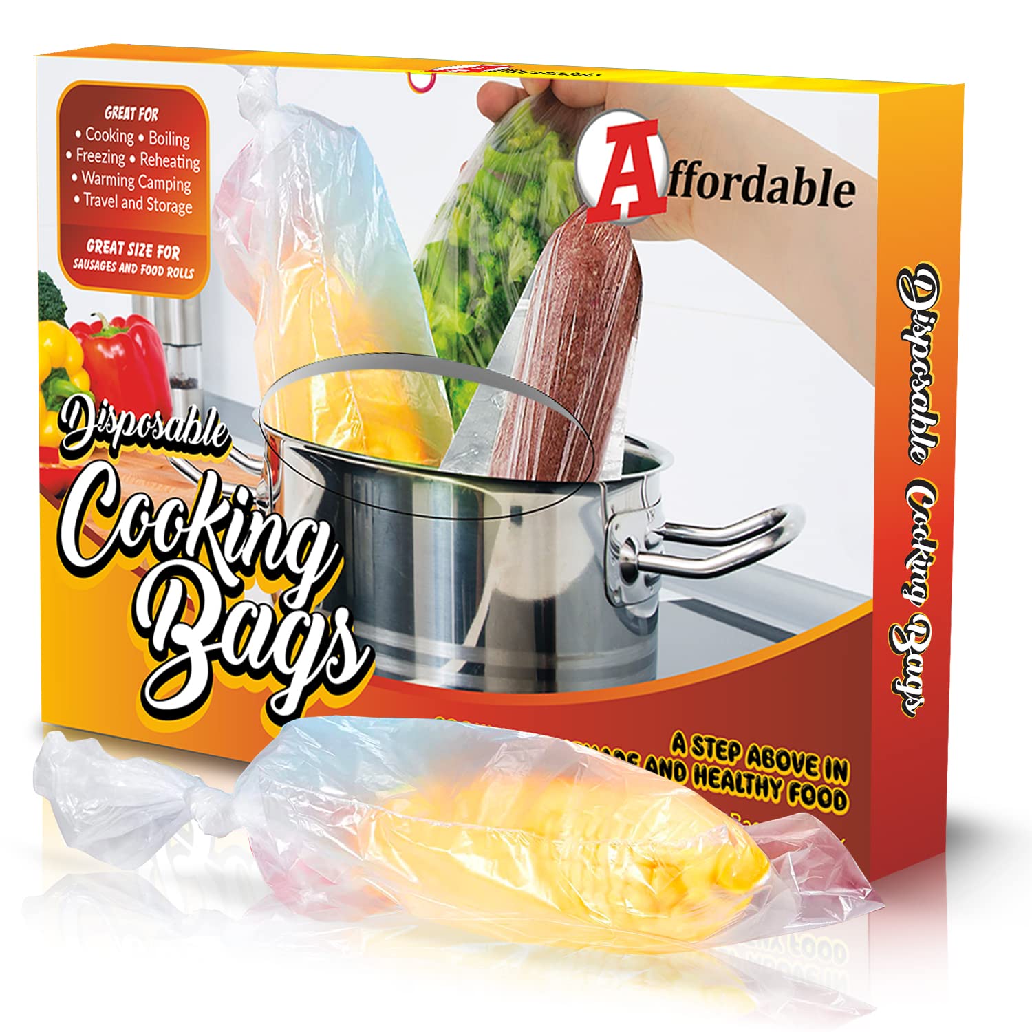 Disposable Heat Resistant Cooking Bags - Multi-Use Bpa-Free Plastic Food Bags Good For Poultry & Vegetables. For Cooking, Reheat