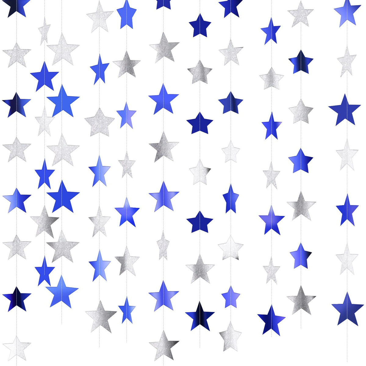 Patelai Glitter Star Garland Banner Decor, 130 Feet Bright Star Hanging Bunting Banner Backdrop For New Year Engagement Wedding