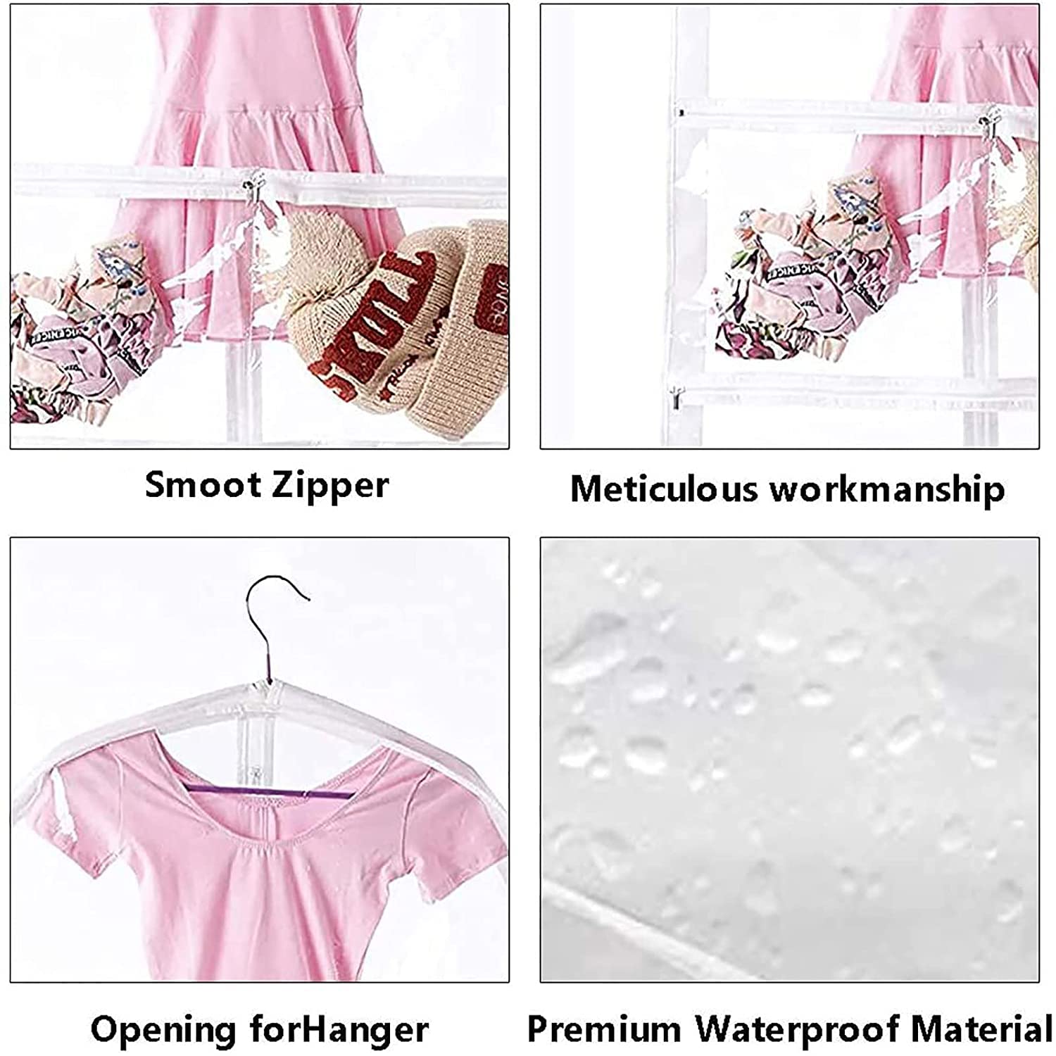 Waterproof Hanging Garment Bag 35 Inch Garment Bags For Hanging Clothes Garment Bags For Travel Storage Kids Garment Bag with Full Zipper for Dance Costumes Sports Skating Theatre Beauty Pageants