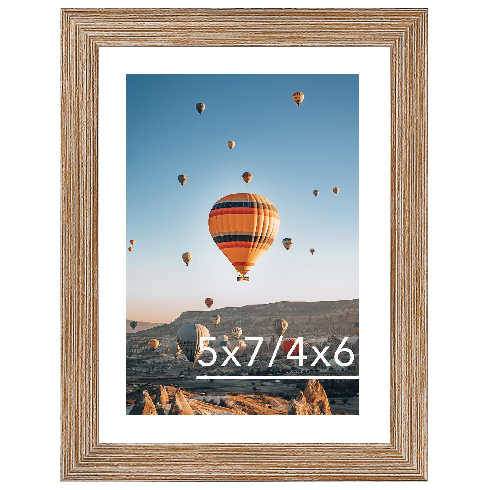 JCJMY 5x7 Picture Frame with 4x6 Mat for Wall Hanging or Tabletop, Display Photo 4x6 with Mat or 5x7 Without Mat, 5 by 7 Wall Ga
