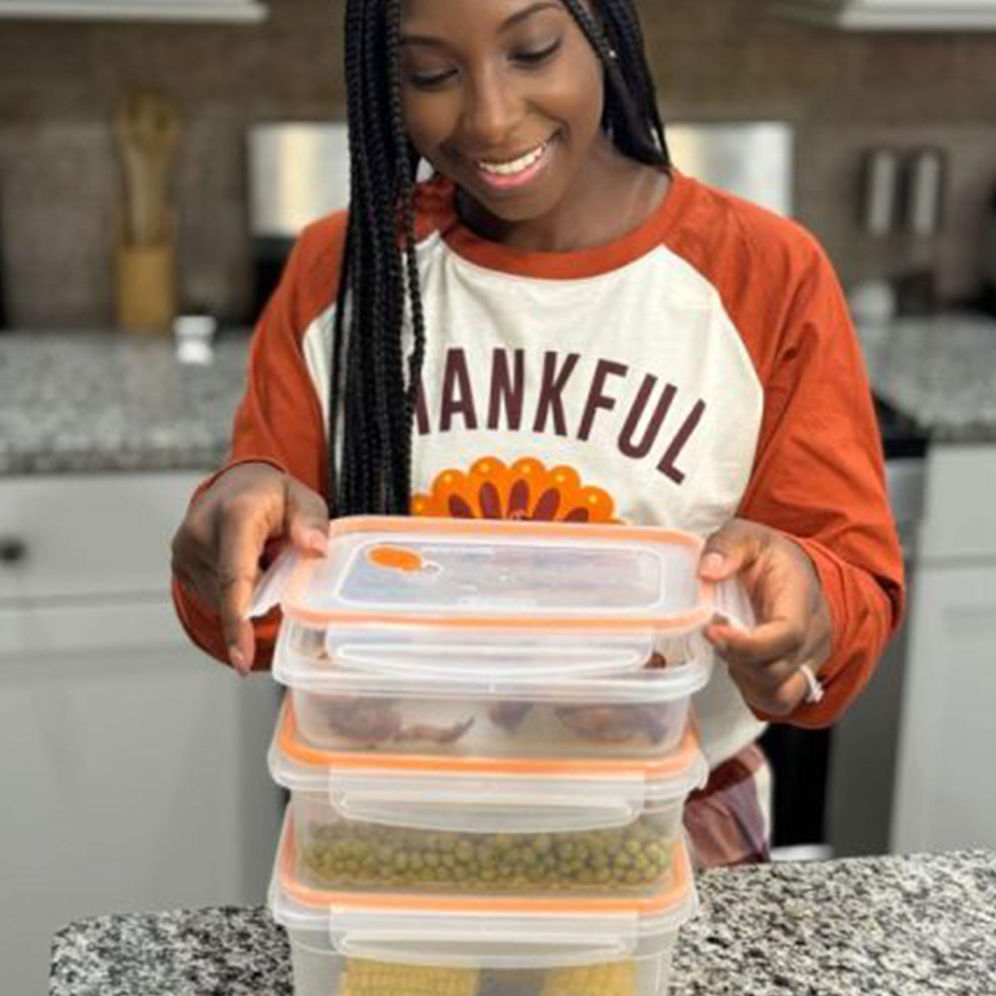Sterilite 8.3 Cup Rectangle Ultra-Seal™ Container Set, Tangerine, 6 Pack, Model 0322