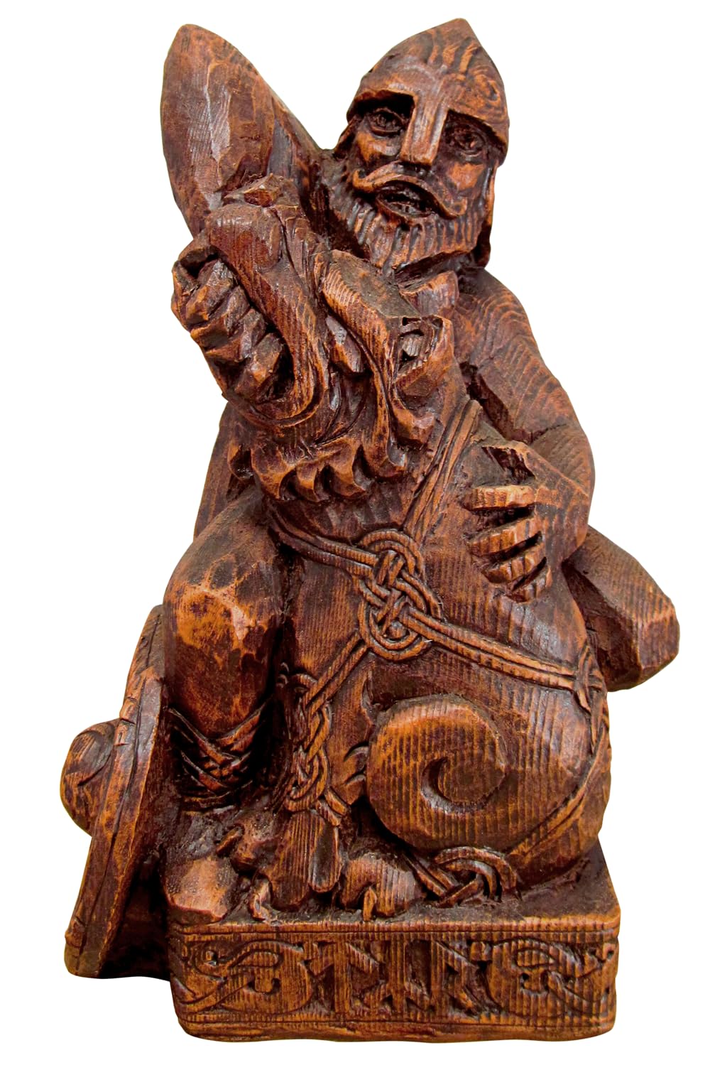 Dryad Design Viking Home Decor - Norse God Tyr Statue Wood Finish (God of War & Courage)