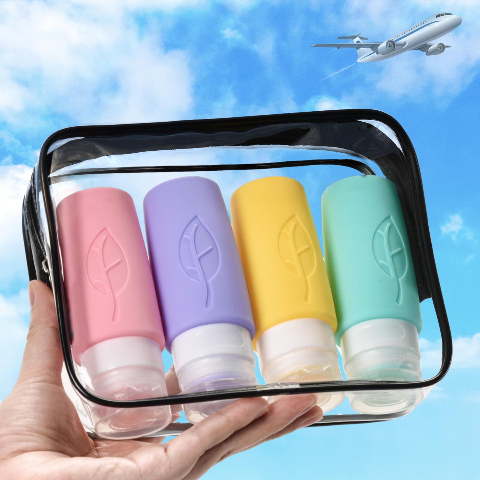 3Oz Travel Bottles For Toiletries Gym Tsa Approved Leak Proof Travel Size Bottles Silicone Squeezable Travel Containers For Toil