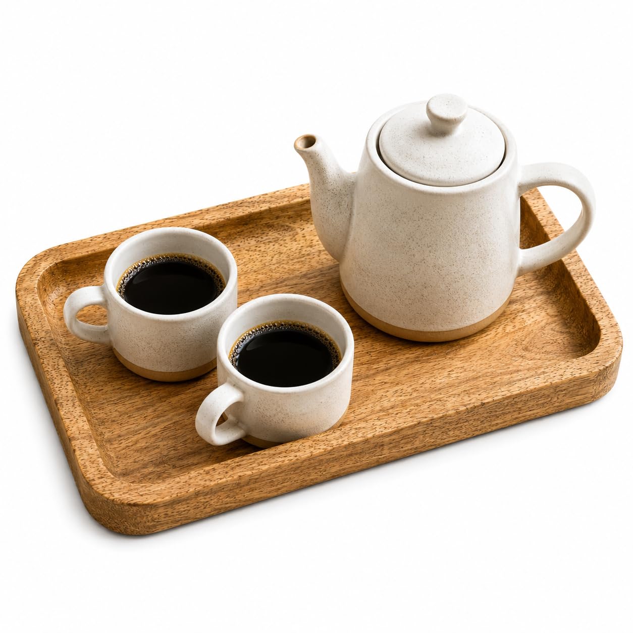 Bauzini Wooden Serving Tray Mango Wood Snack & Tea Coffee Tray Handmade Breakfast Platter For Fruits, Dry Fruits, Biscuits, Kitc