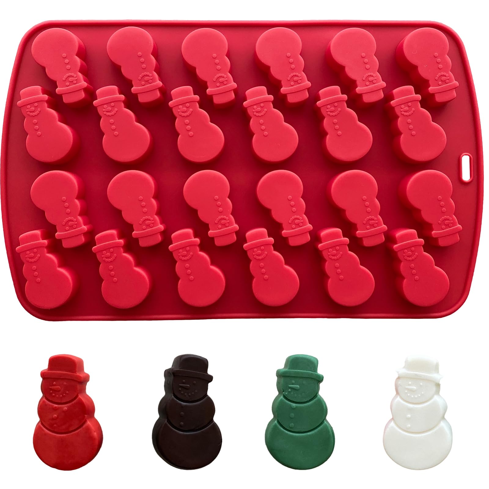 Christmas Silicone Molds for Baking  24 Cavity Snowman Chocolate & Candy Molds for Holiday Decorations