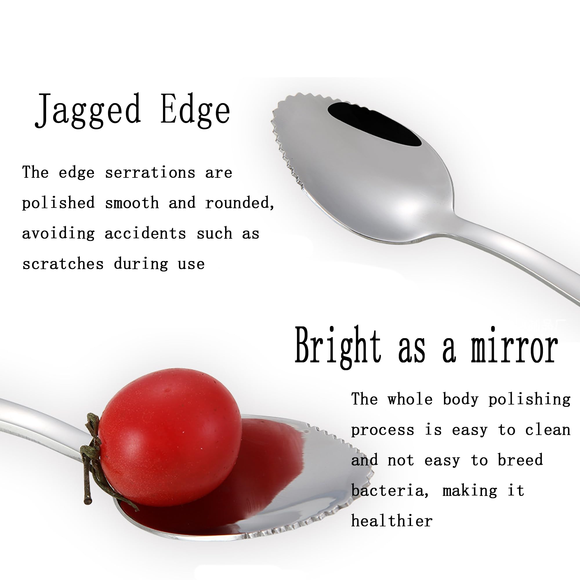 Stainless Steel Grapefruit Spoons Serrated Edge Grapefruit Spoon 2Pcs Grapefruit And Dessert Spoon Kitchen Tools For Citrus Frui