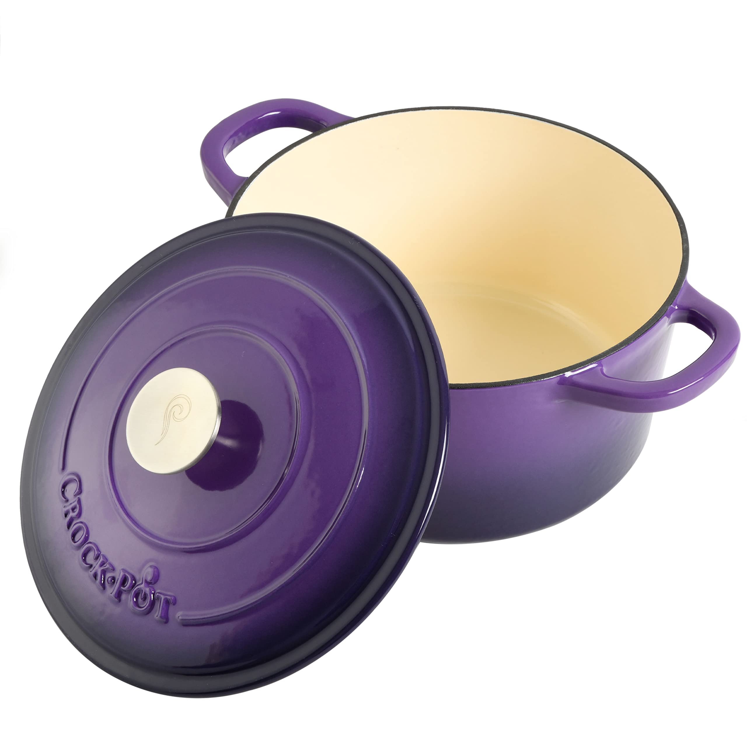 Crock-Pot Artisan Round Enameled Cast Iron Dutch Oven, 5-Quart, Lavender Purple