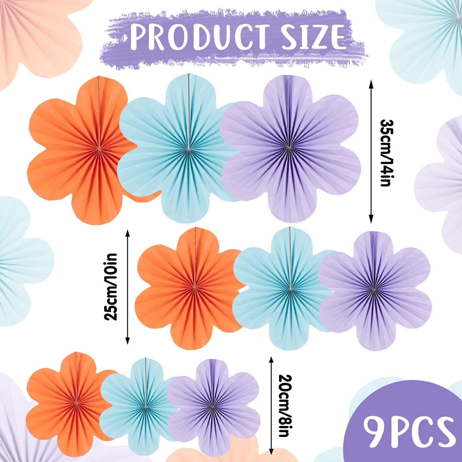 Paper Flowers Decorations For Wall Blue Paper Fans Classroom Decoration Paper Floral Backdrop Decor Paper Fans Decoration Hangin