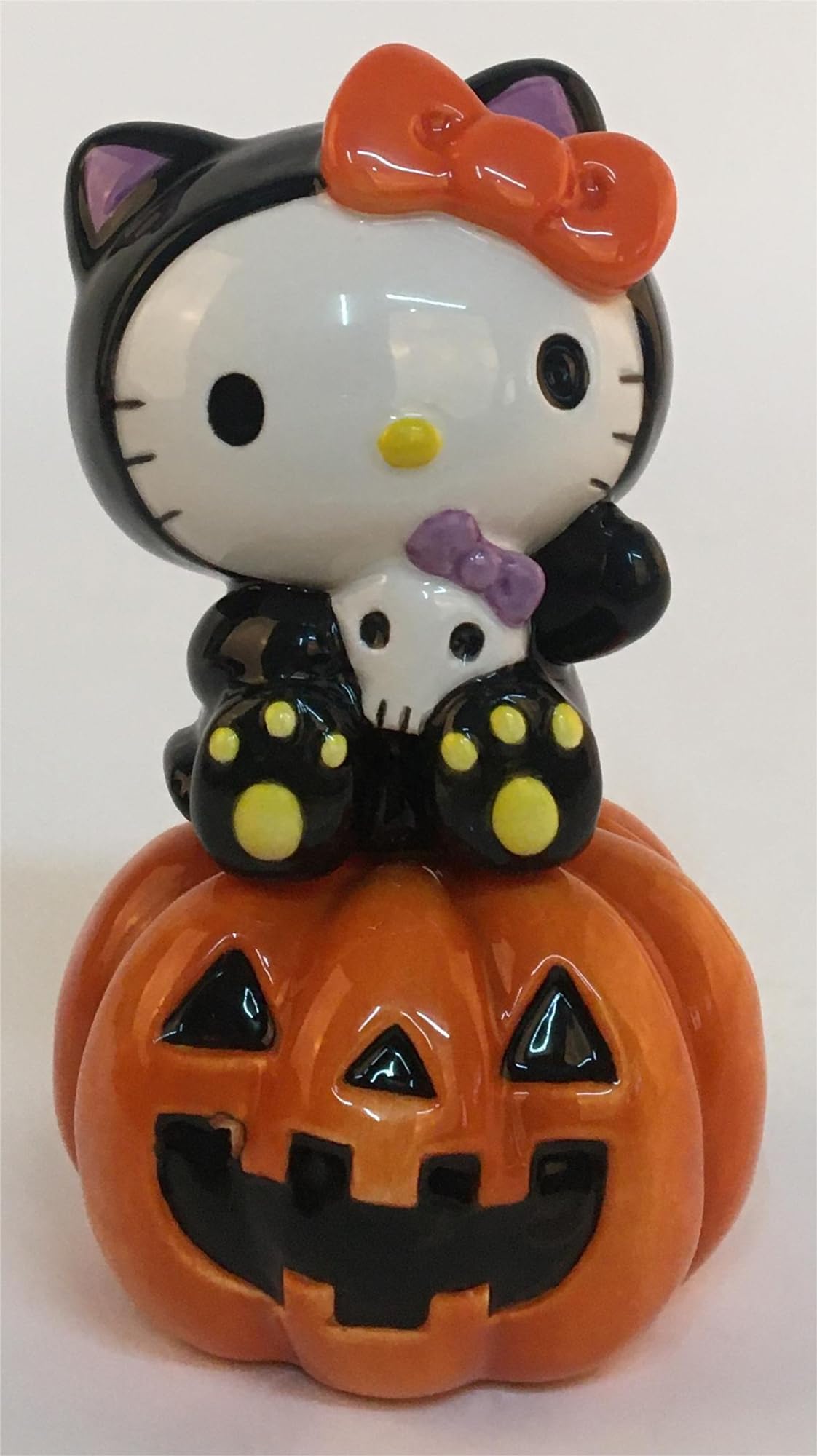 Blue Sky Clayworks Hello Kitty Halloween Jack-O-Lantern Salt And Pepper Stacking Set, 4.75-Inches Height, Home Decor Accessories