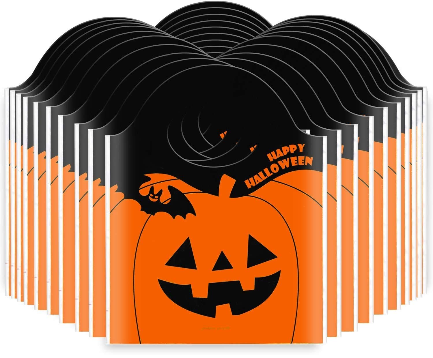 Zeedix 50 Pcs Halloween Candy Bags Treat Bags Goody Mini Bags For Lollipop Candy Cake Pop Chocolate Cookie Wrapping Buffet-Orang