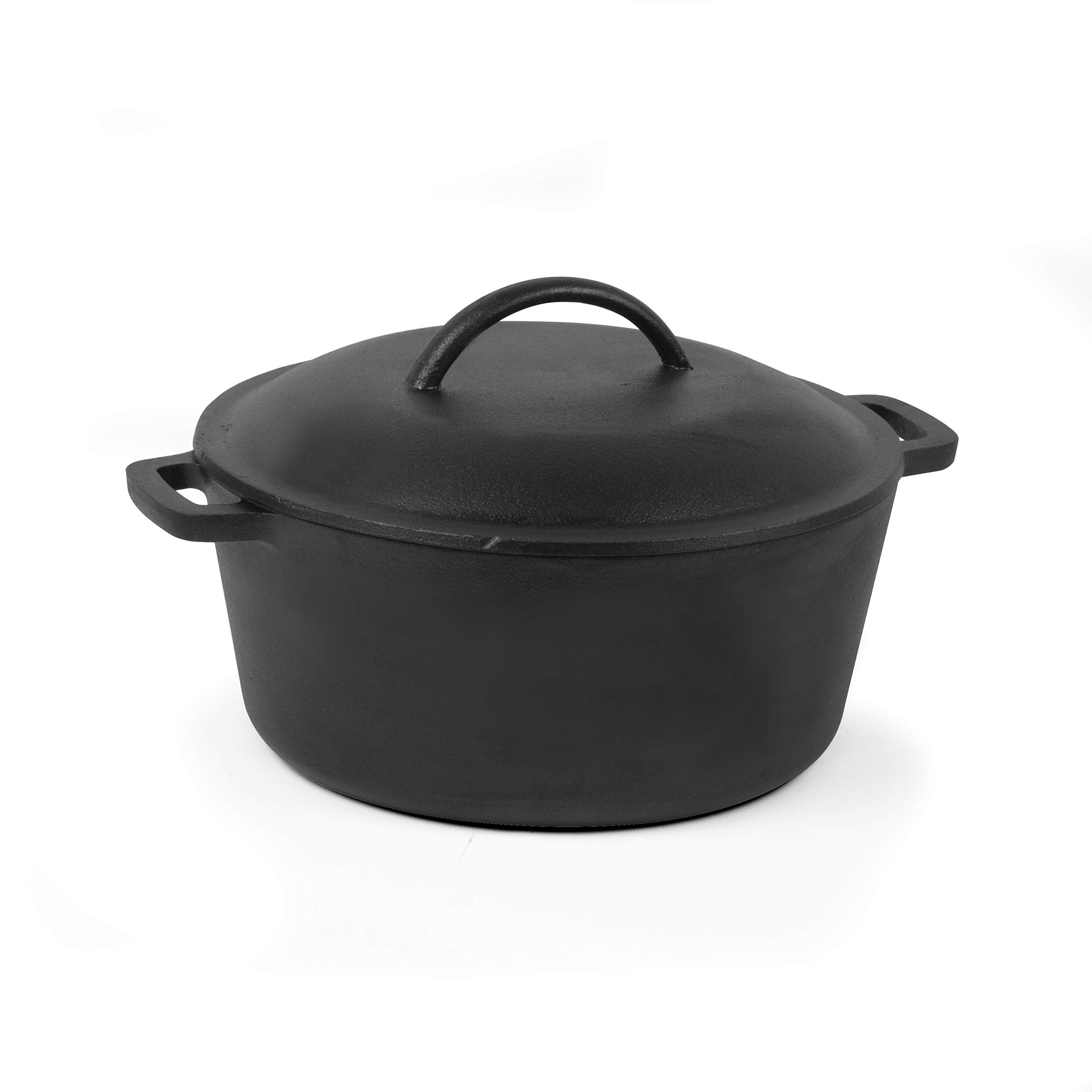 Commercial Chef 5 Quart Cast Iron Dutch Oven With Dome Lid & Handles, Preseasoned