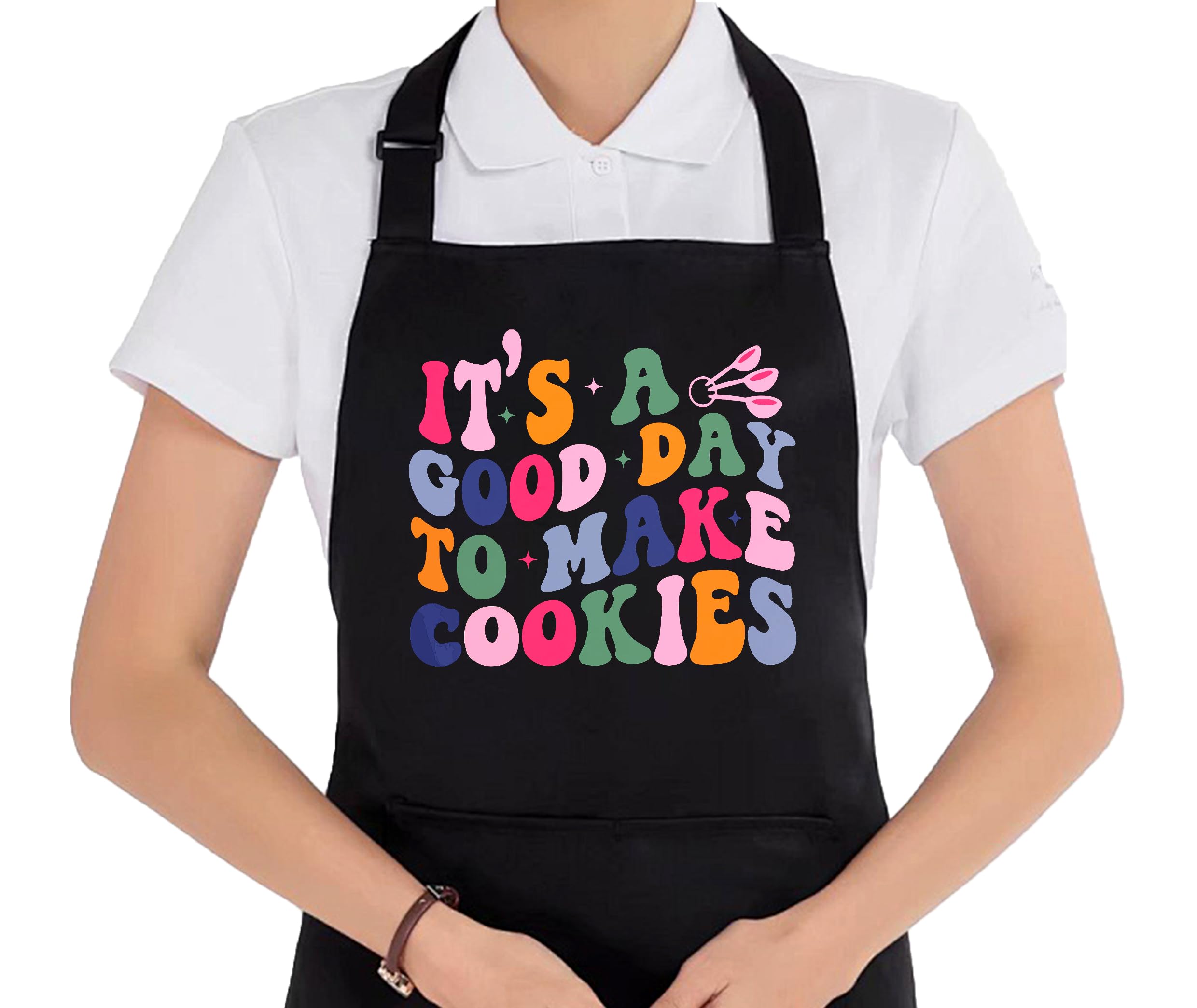Uinwk Funny Cookie Aprons For Women With Pockets, Gifts For Cookie Bakers Women, ItS A Good Day To Make Cookies Waterproof Adju