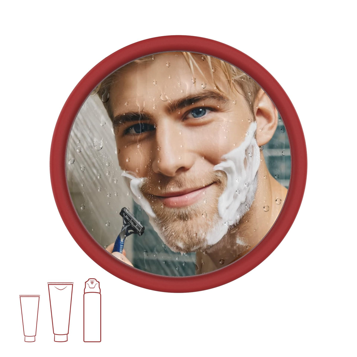 The Pocket Keister Shower Shaving Mirror, Anti Fog & Anti Scratch Fits Gel Cans & Small Tubes