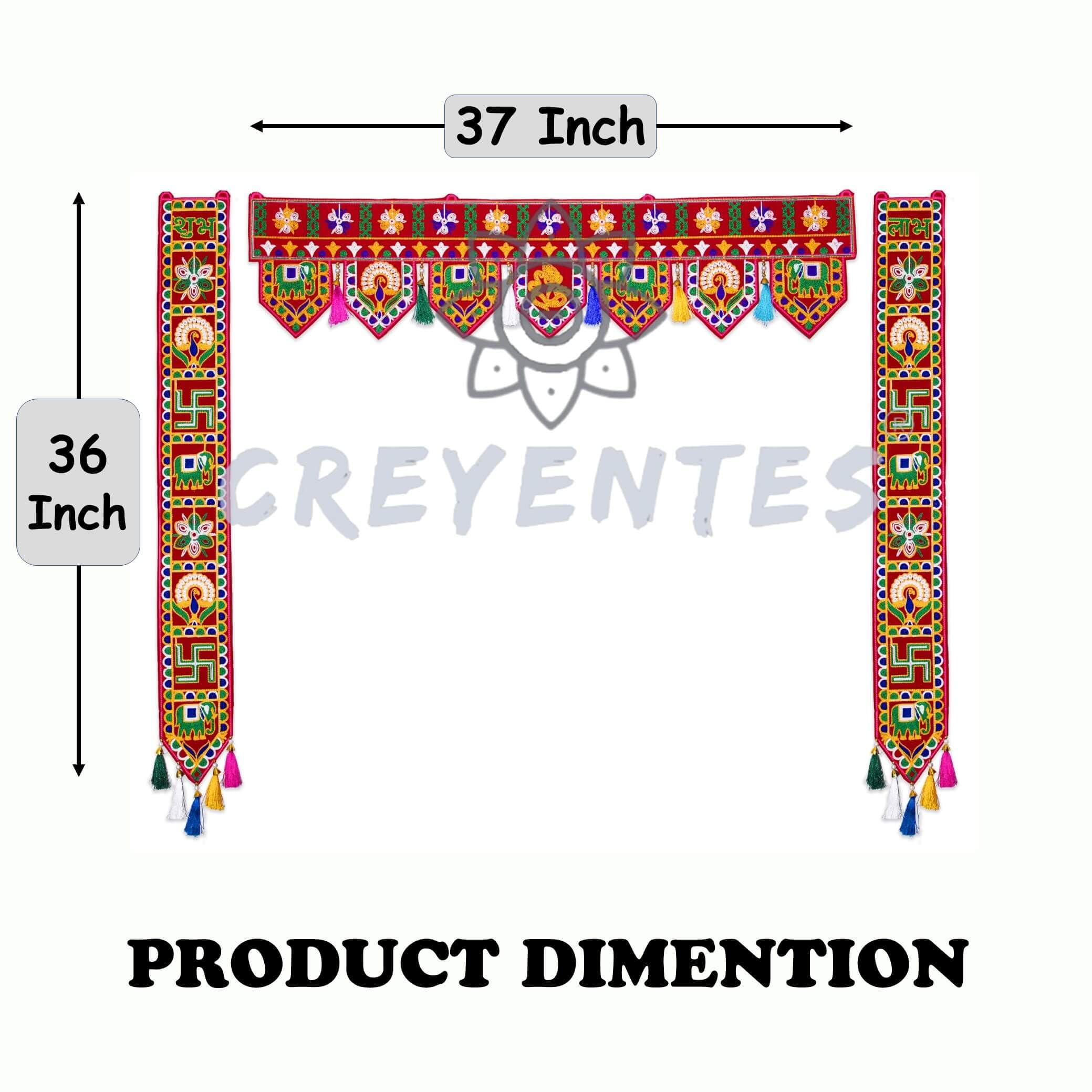 Creyentes Traditional Handmade Toran With Shubh Labh Todala, Toran For Door, Thoranam, Door Decor, Door Hanging For Main Gate En