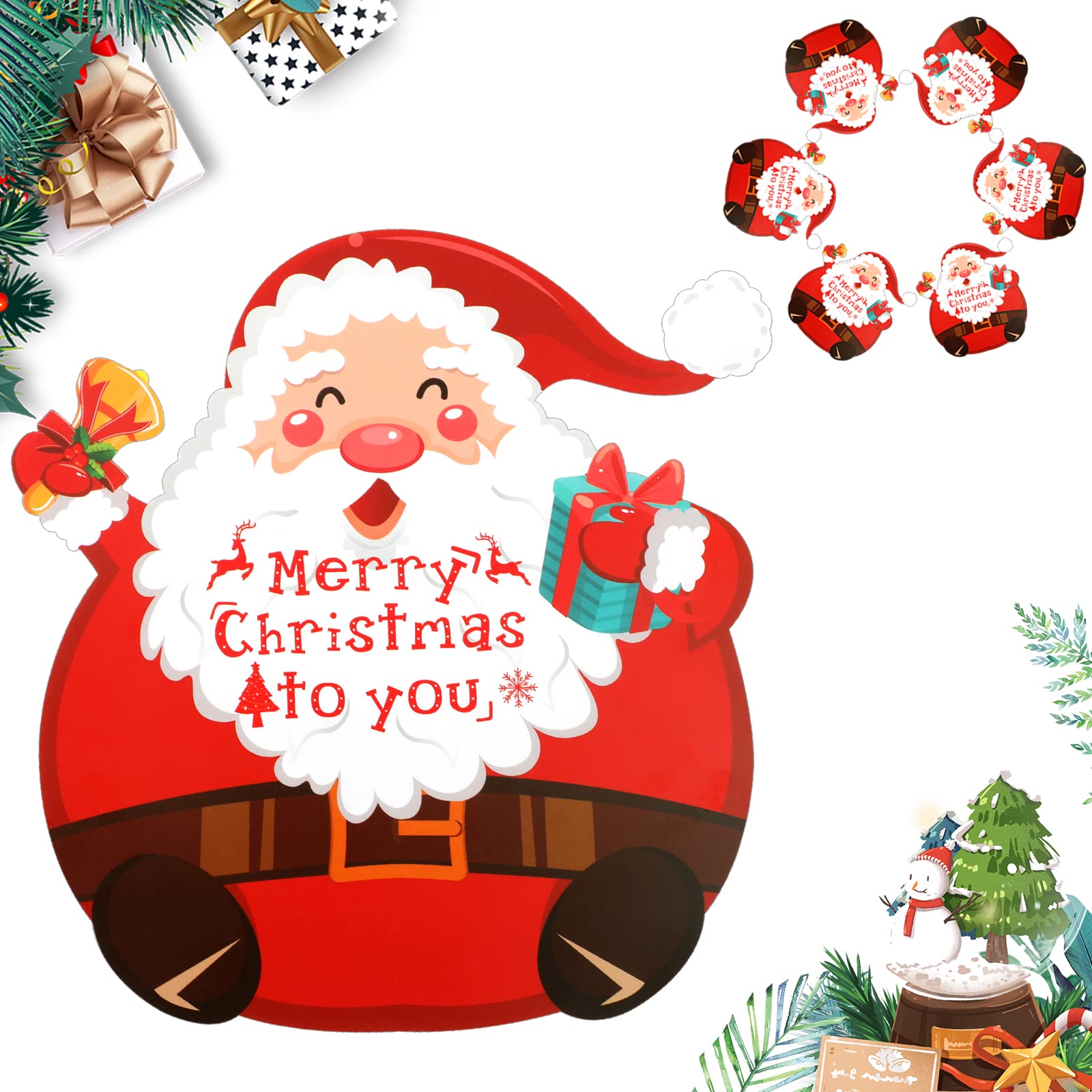 6Pcs Lovely Christmas Placemats,Creative Santa Claus Xmas Place Mats,Waterproof Pvc Dining Table Place Mats For Christmas,Red Ch