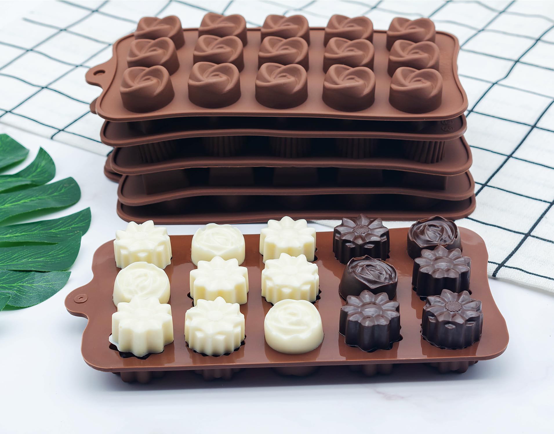 6 Pack Chocolate Molds Candy Molds Silicone, Food Grade Non-Stick Jello Mold, Crayon Mold, Silicone Baking Mold, Bpa Free, Inclu