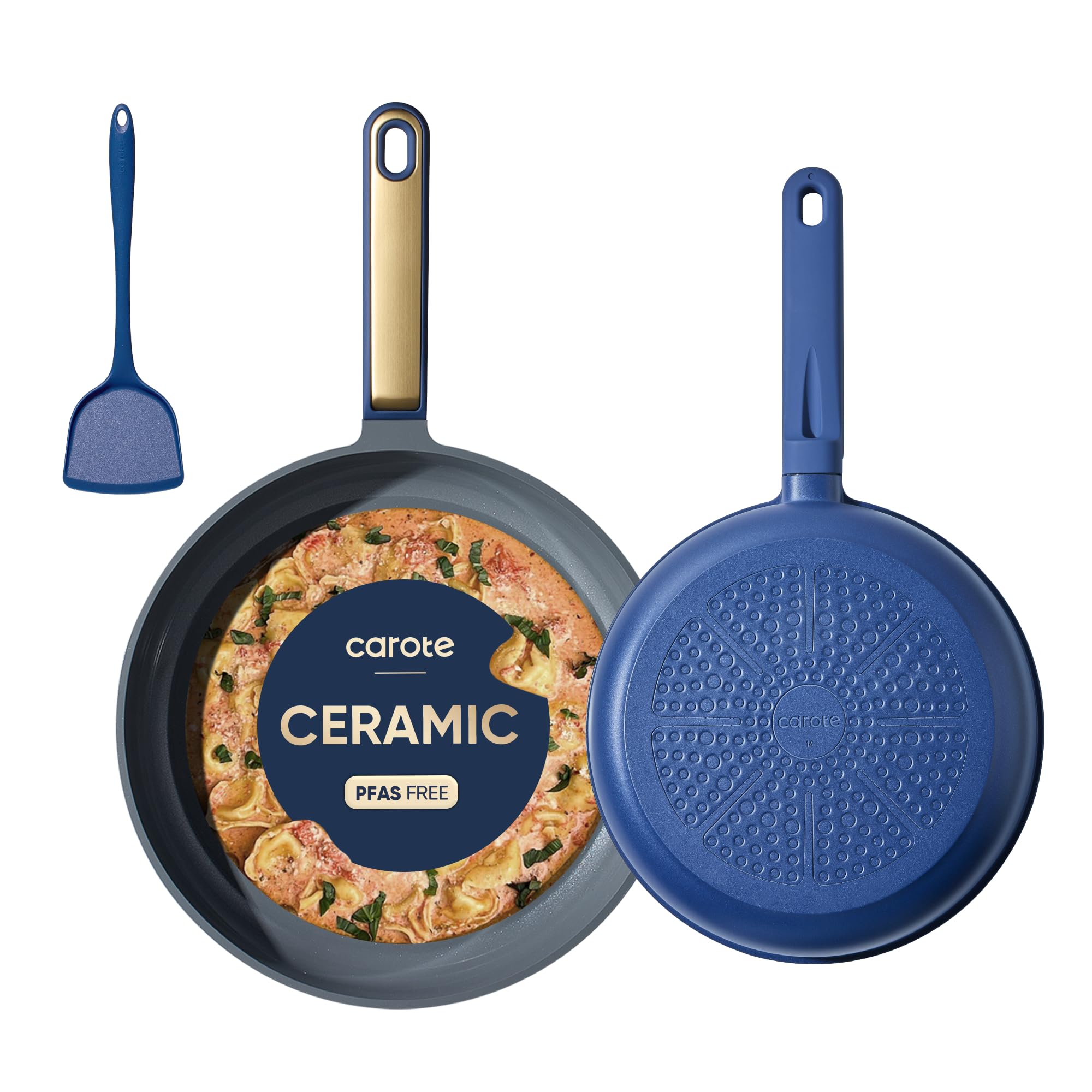 Carote Nonstick Ceramic Frying Pan Skillet, Non Stick Skillet ChefS Pan, Healthy & Pfoa/Pfas Free, Induction-Compatible, Dishwa