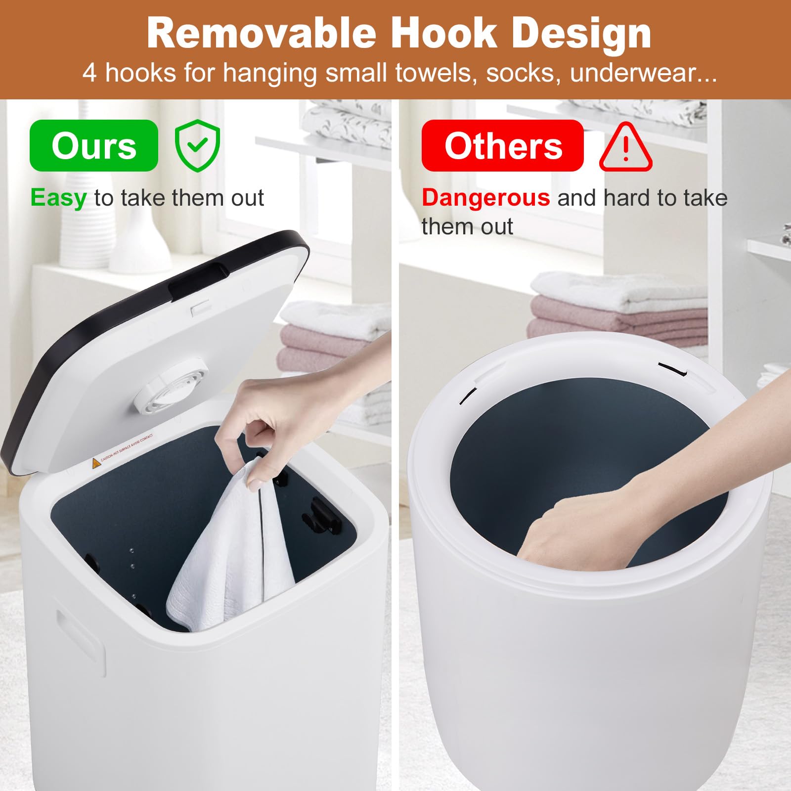 Winado Towel Warmer Bucket Style, Large Towel Heater With Adjustable Timer, 24H Delayed Appointment, Fragrance Holder, Auto Shut