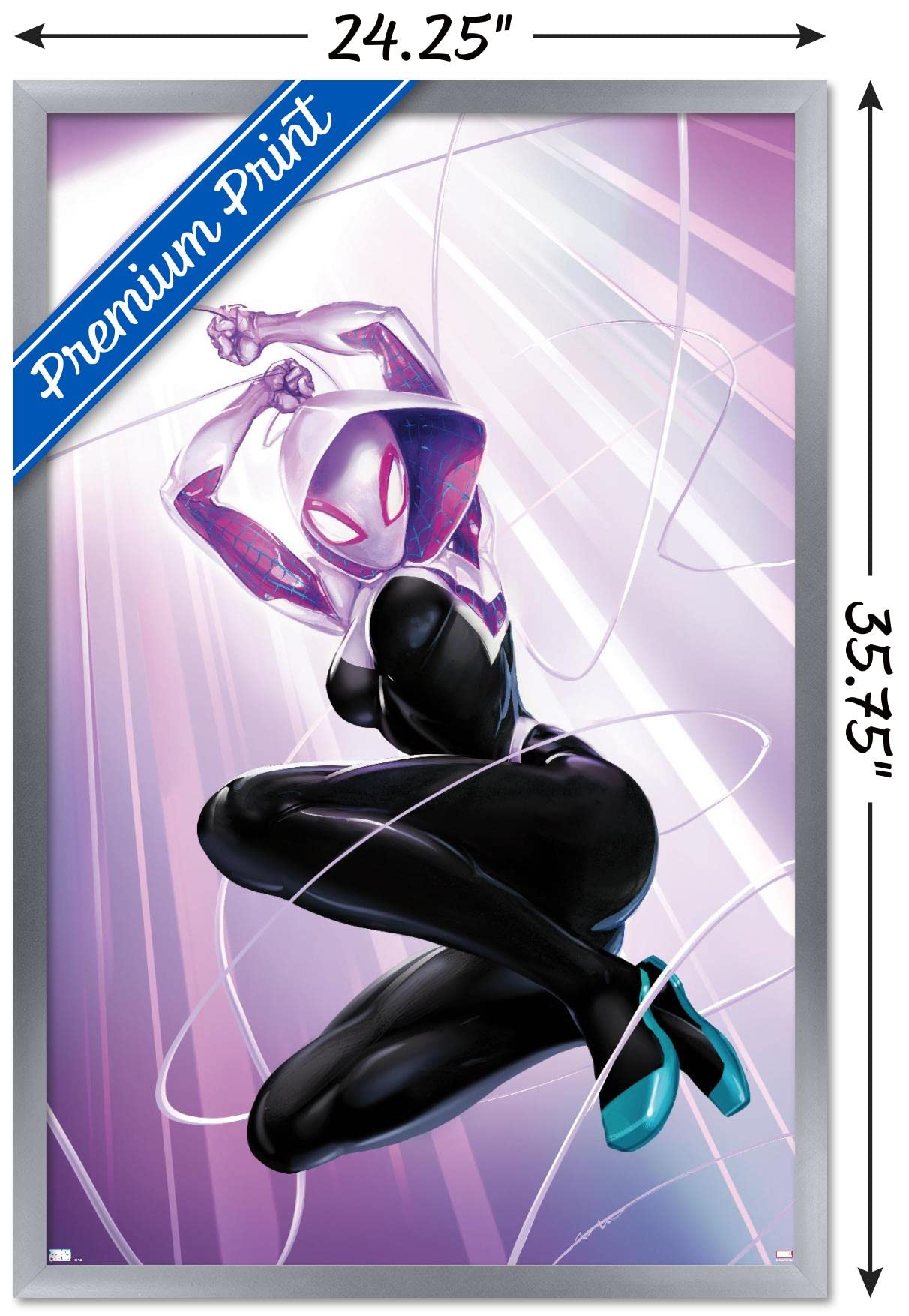 Trends International Marvel Comics - Ghost Spider - Ghost Spider #1 Wall Poster, 22.37'' X 34.00'', Silver Framed Version