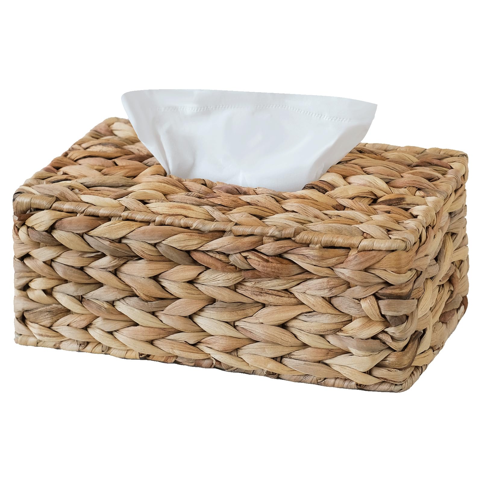 Rectangular Natural Rattan Tissue Box Cover, Hand Woven Wicker Holder For Facial Tissues, Wicker Tissue Holder Ideal For Bathroo
